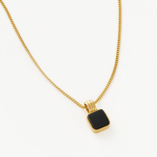 Mens Lucy Williams Square Black Onyx Pendant Necklace Necklaces Missoma 