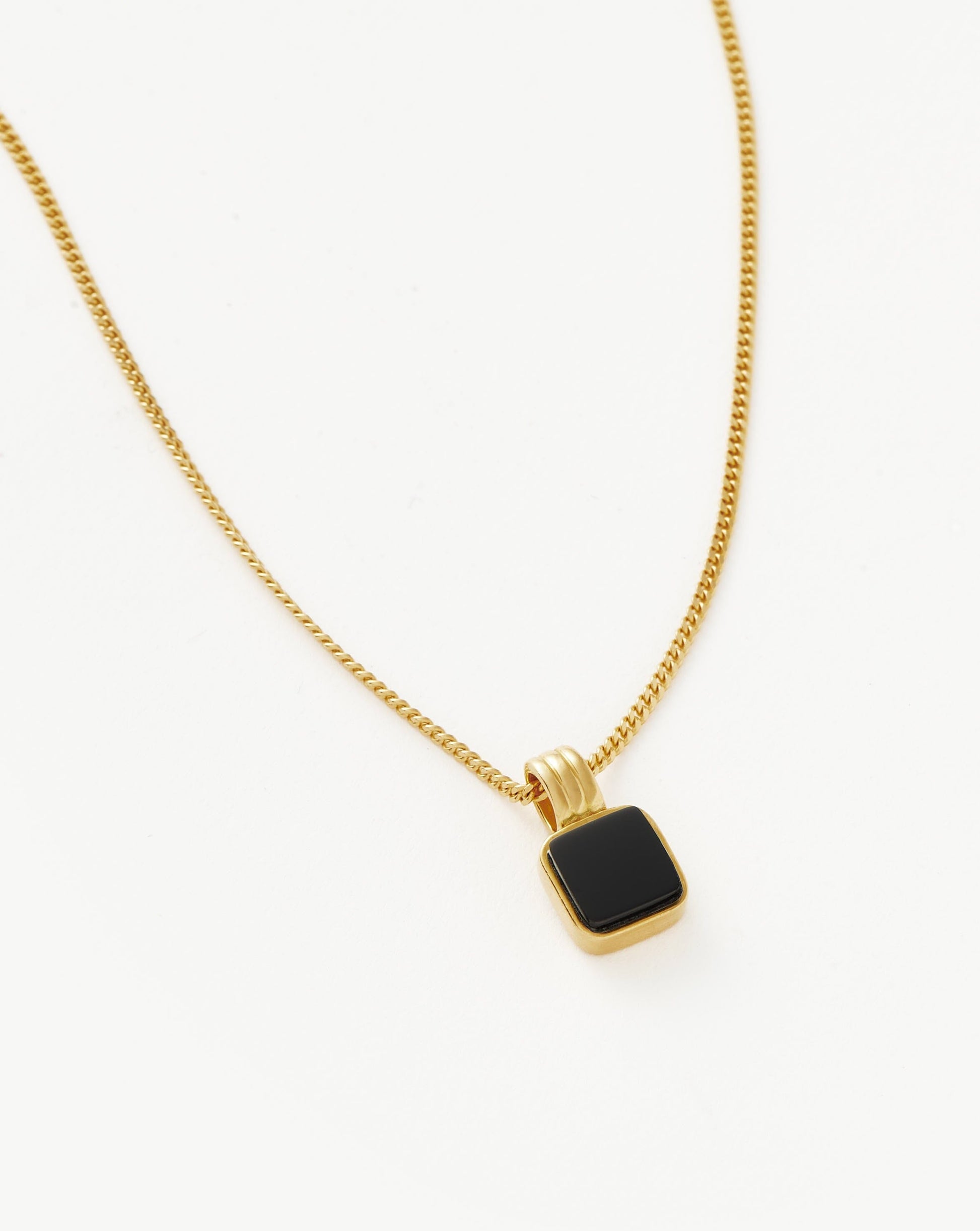 Mens Lucy Williams Square Black Onyx Pendant Necklace Necklaces Missoma 