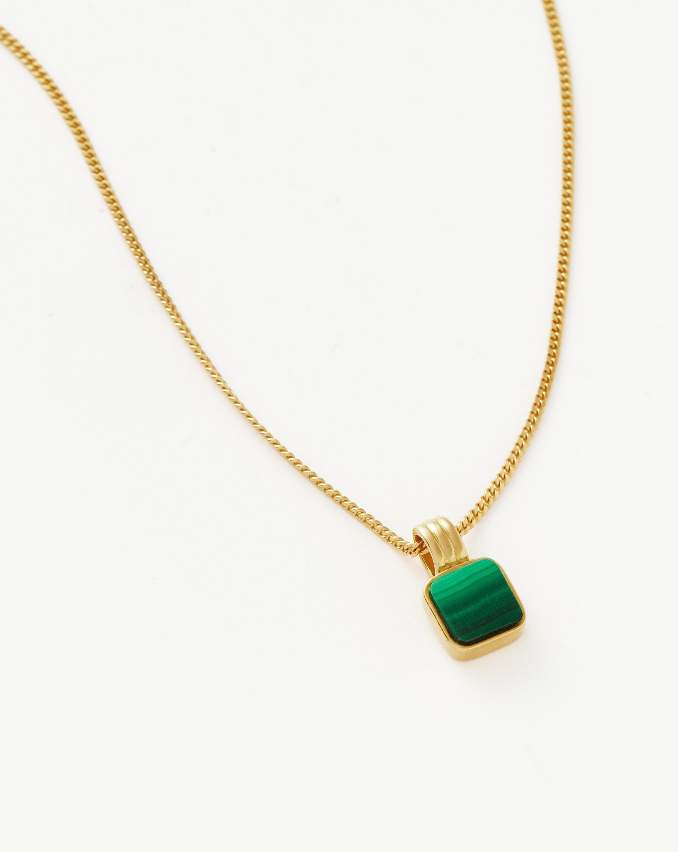 Mens Lucy Williams Square Malachite Pendant Necklace Necklaces Missoma 