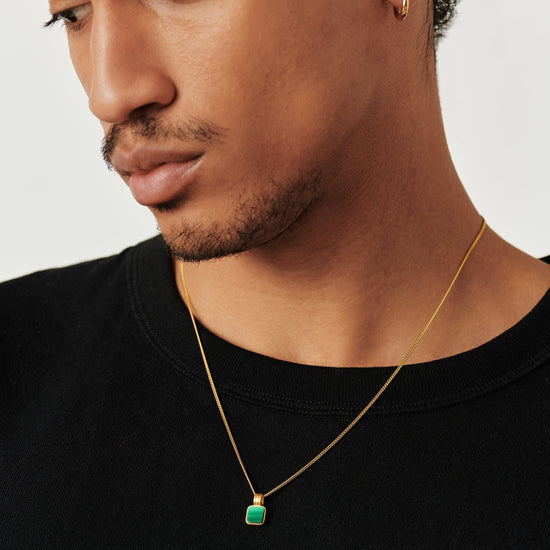 Mens Lucy Williams Square Malachite Pendant Necklace Necklaces Missoma 