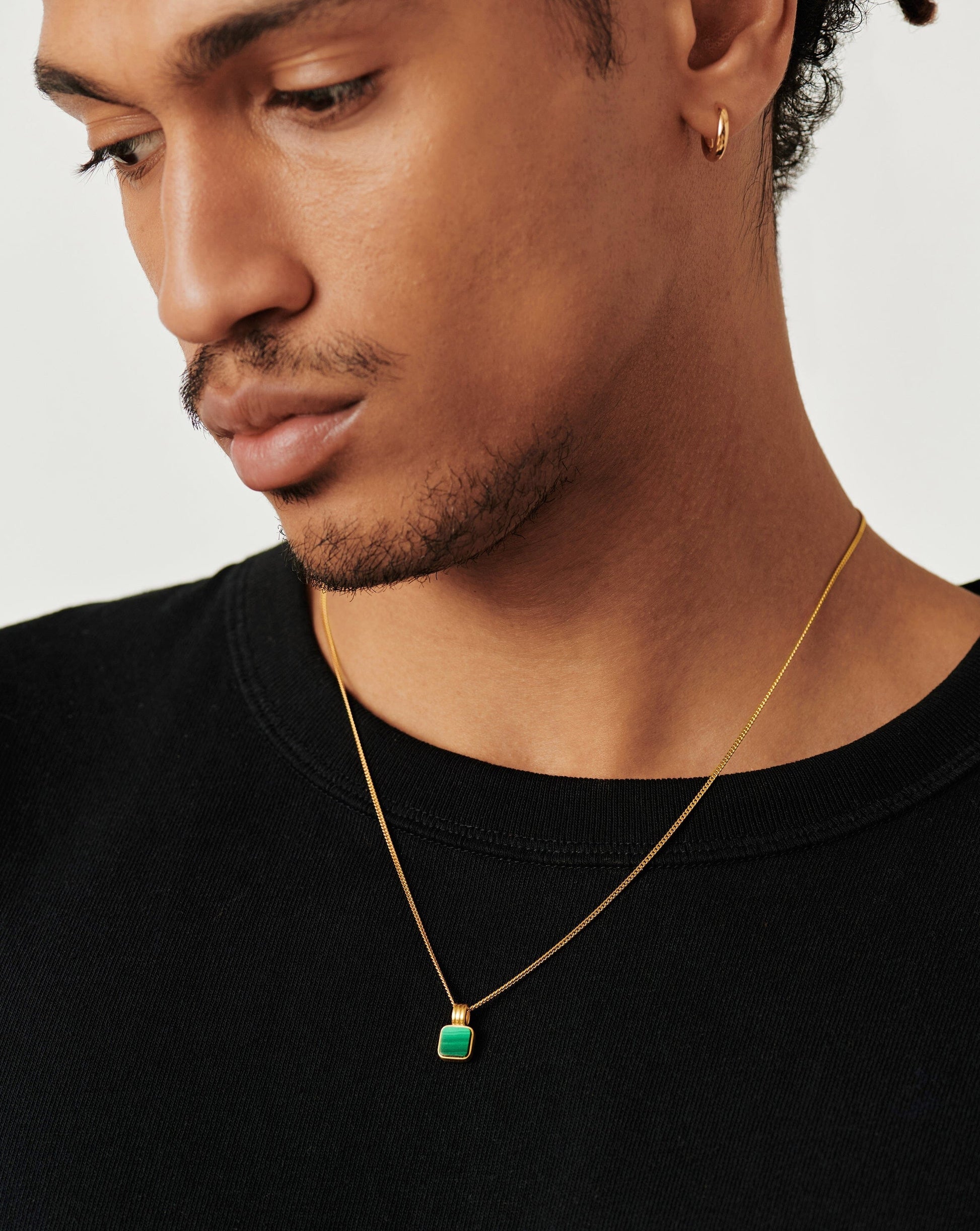 Mens Lucy Williams Square Malachite Pendant Necklace Necklaces Missoma 