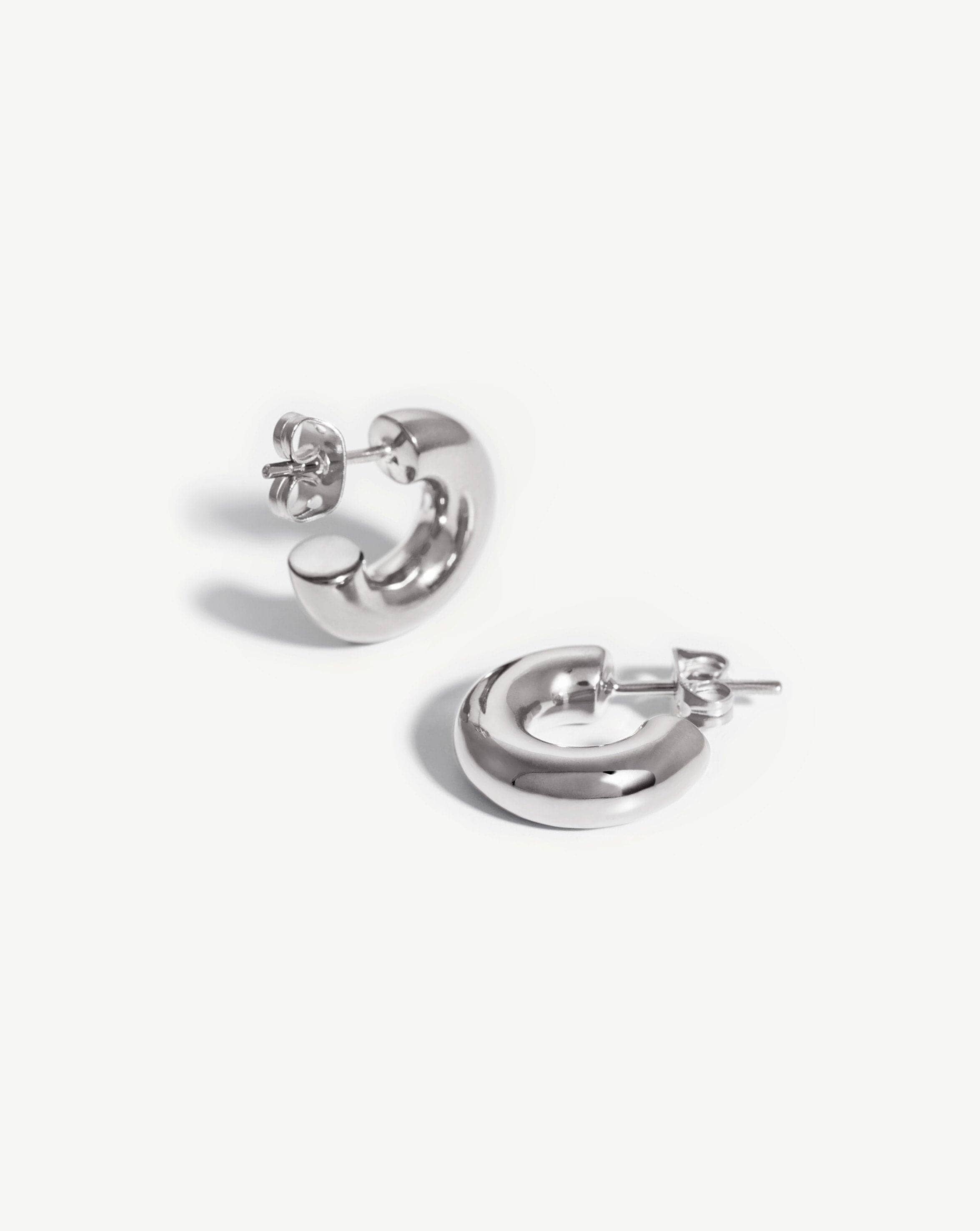 Mini Chubby Hoop Earrings | Silver Plated Earrings Missoma 