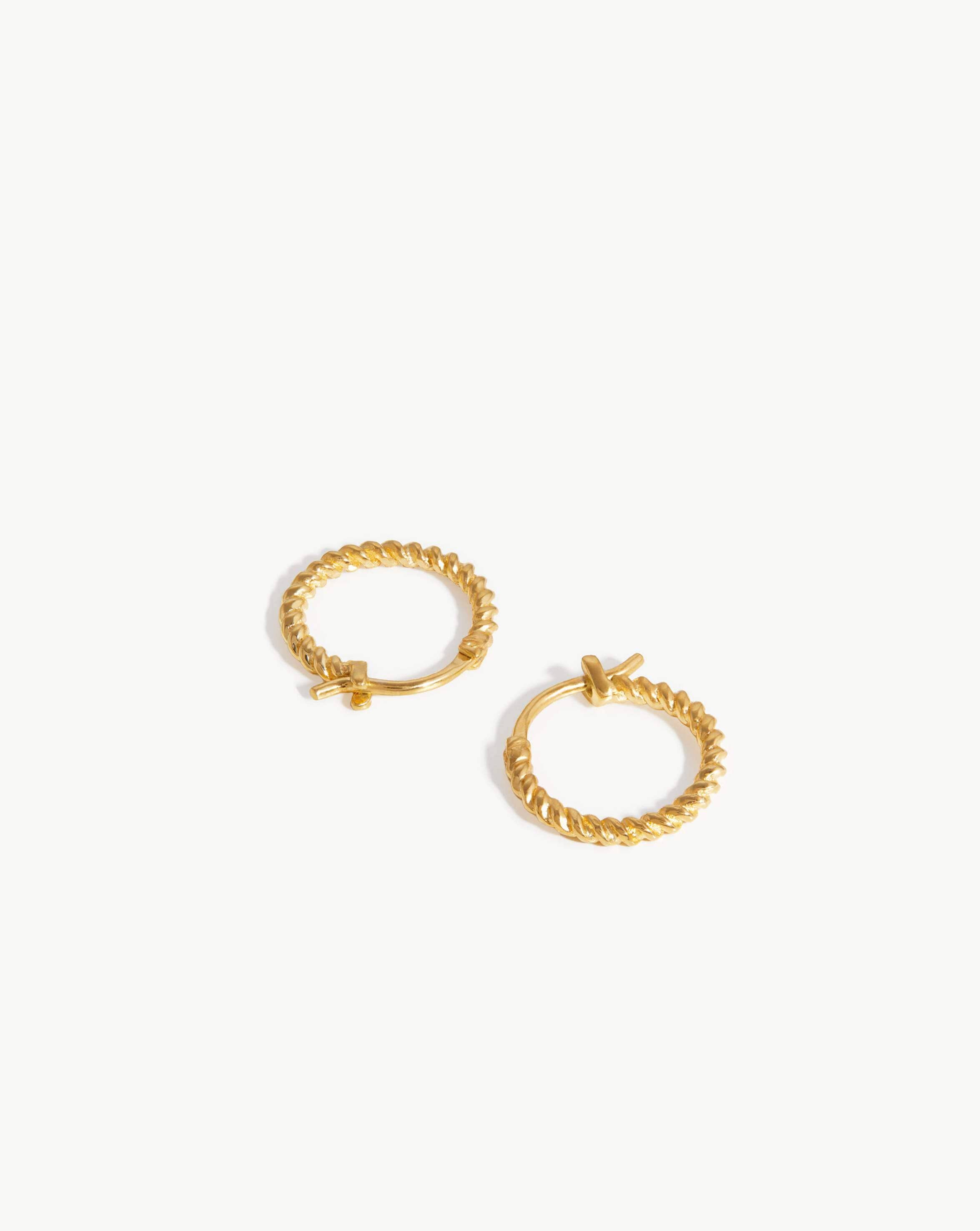 Gold mini shop helical hoop earrings
