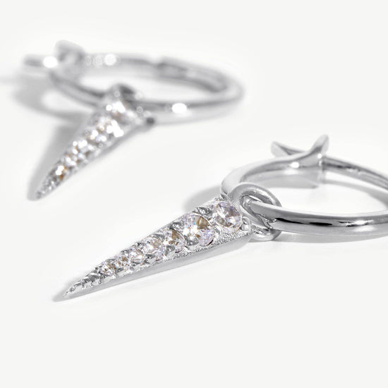 Mini Pave Spike Charm Hoop Earrings Earrings Missoma 