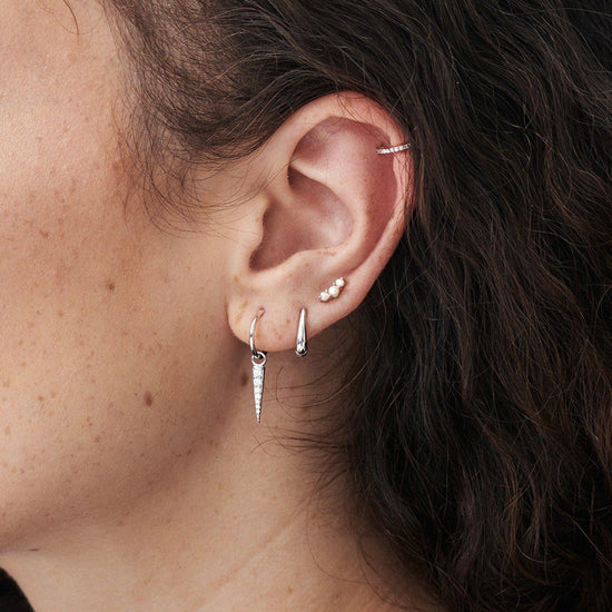 Mini Pave Spike Charm Hoop Earrings Earrings Missoma 