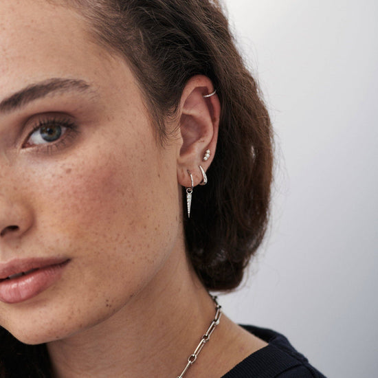 Mini Pave Spike Charm Hoop Earrings Earrings Missoma 