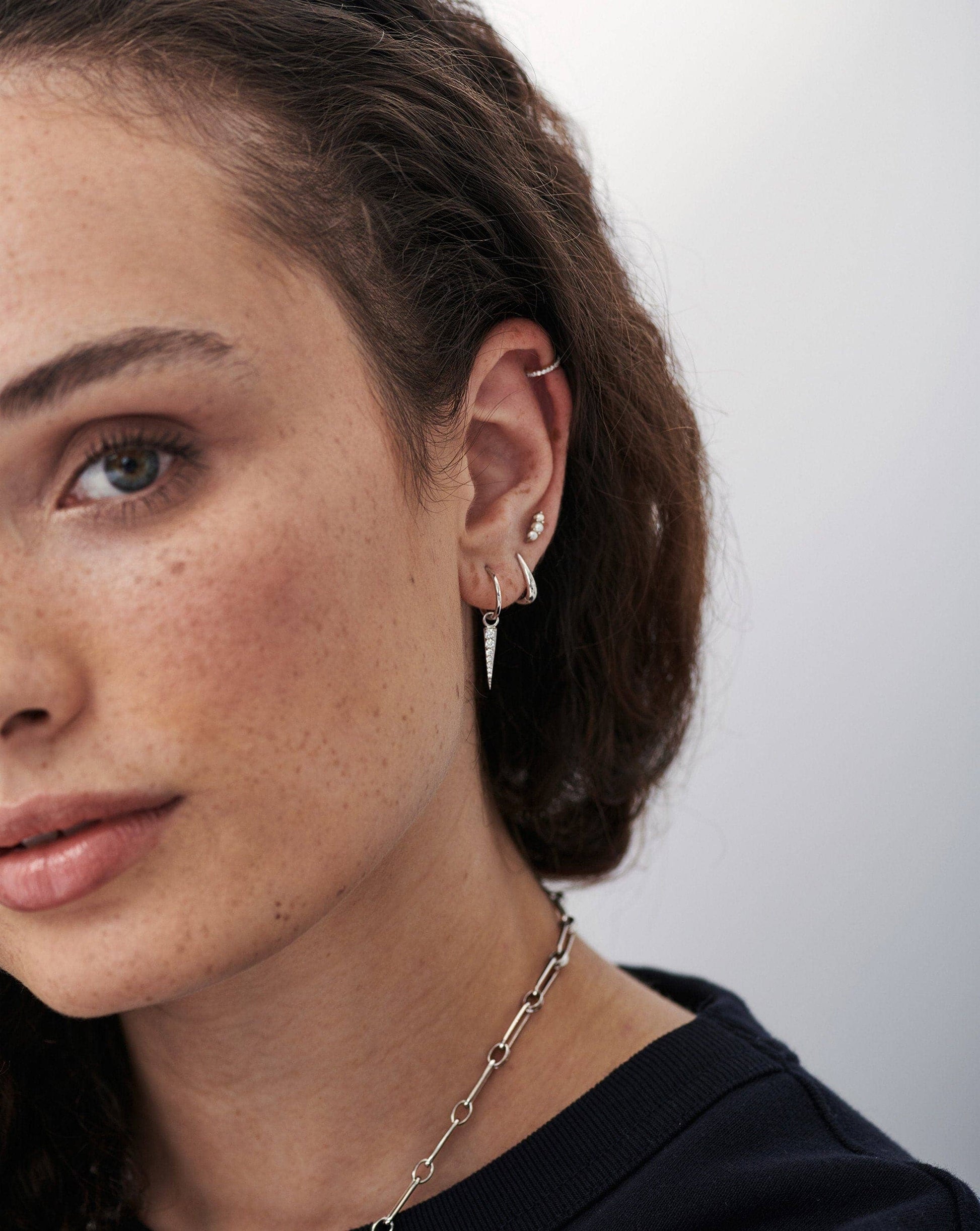 Mini Pave Spike Charm Hoop Earrings Earrings Missoma 