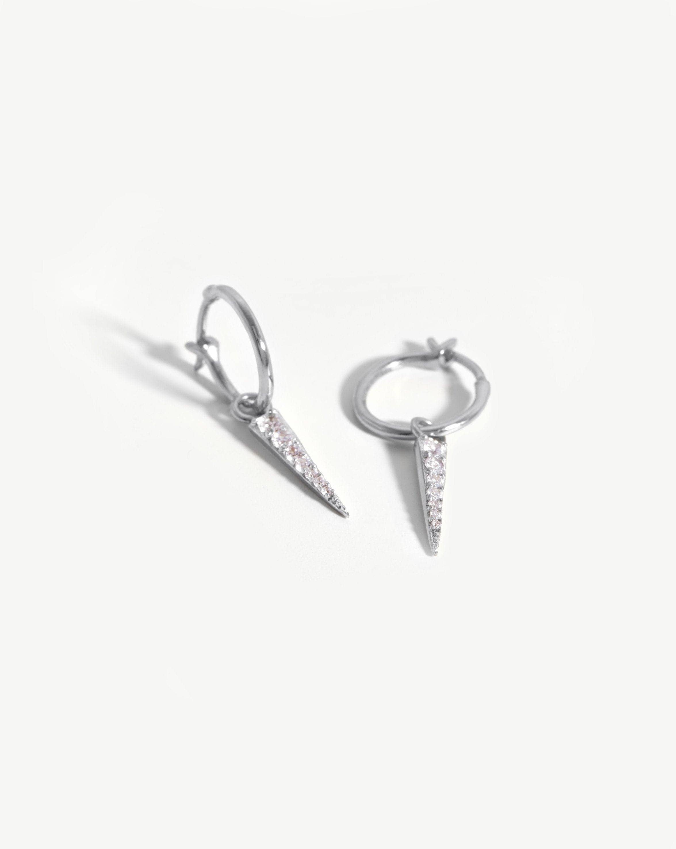 Mini Pave Spike Charm Hoop Earrings Earrings Missoma 