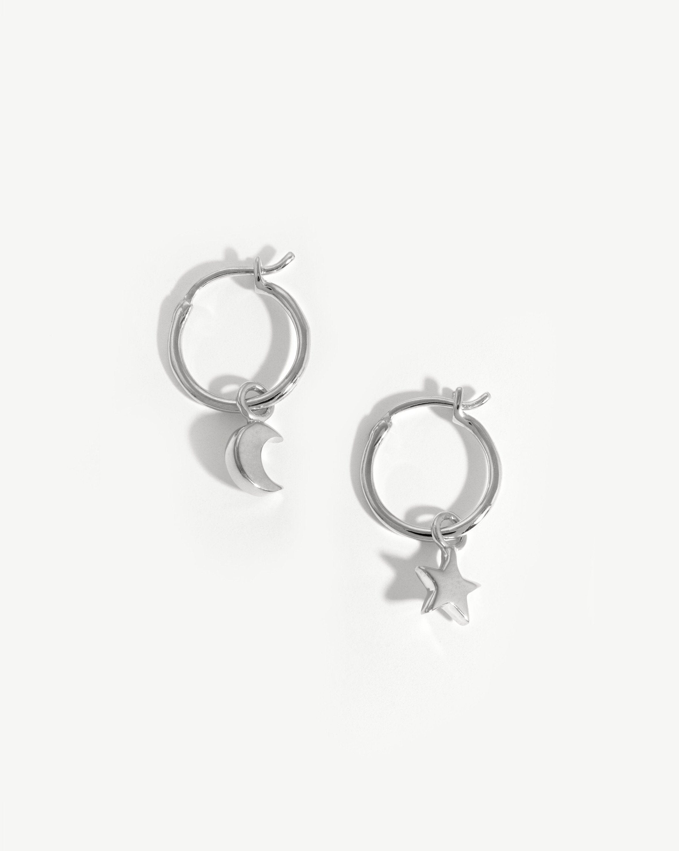 Mini Star Moon Charm Hoop Earrings Earrings Missoma 