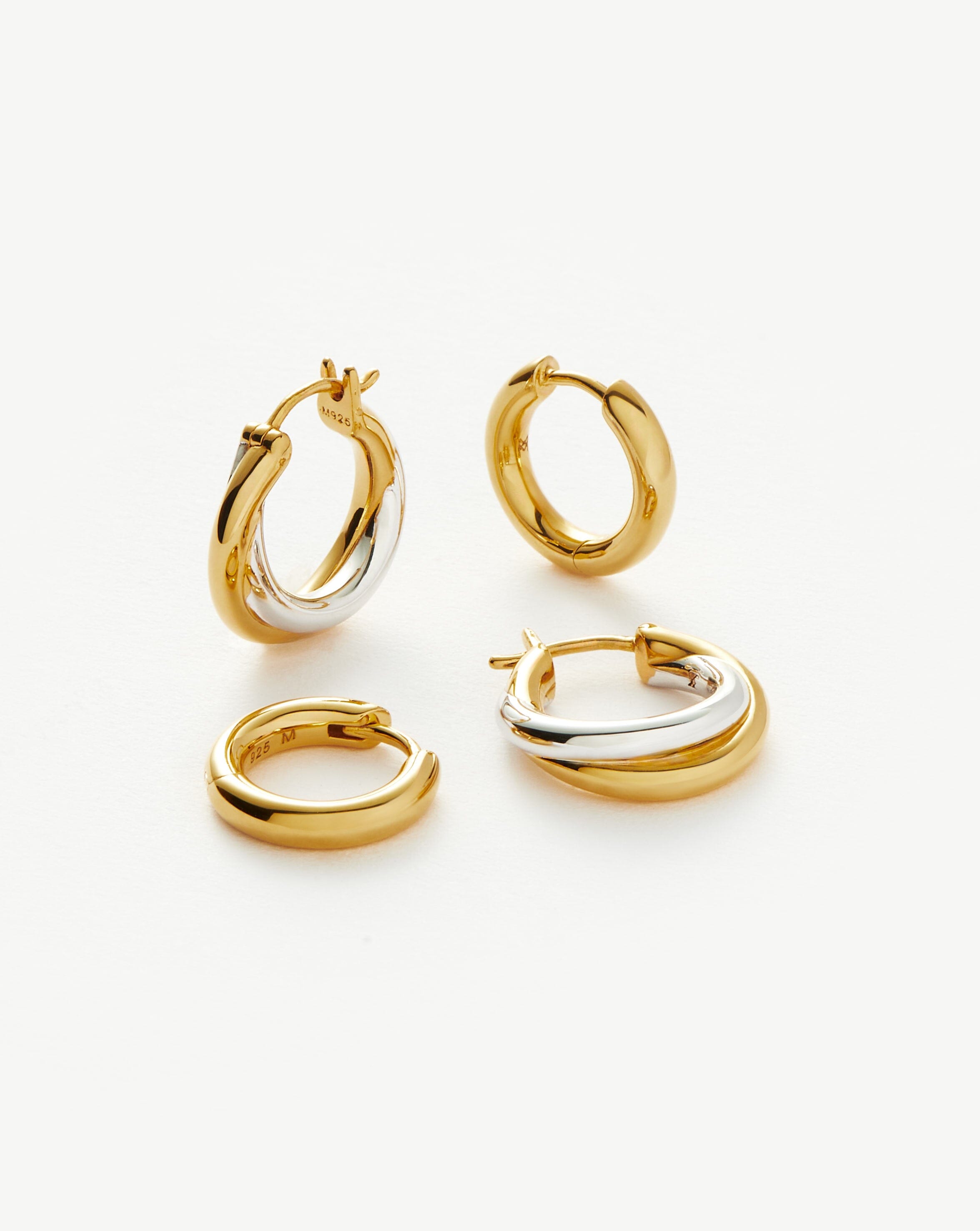 Mixed Metals Entwine & Tunnel Mini Hoop Earring Set Earrings Missoma 
