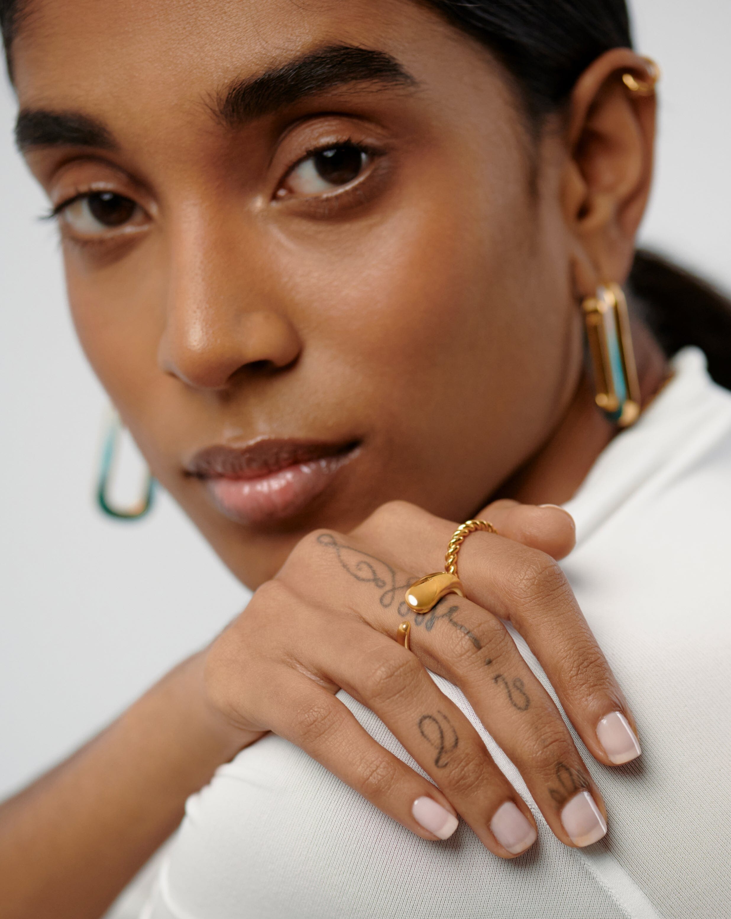 Molten Asymmetric Open Ring | 18ct Gold Plated Rings Missoma 