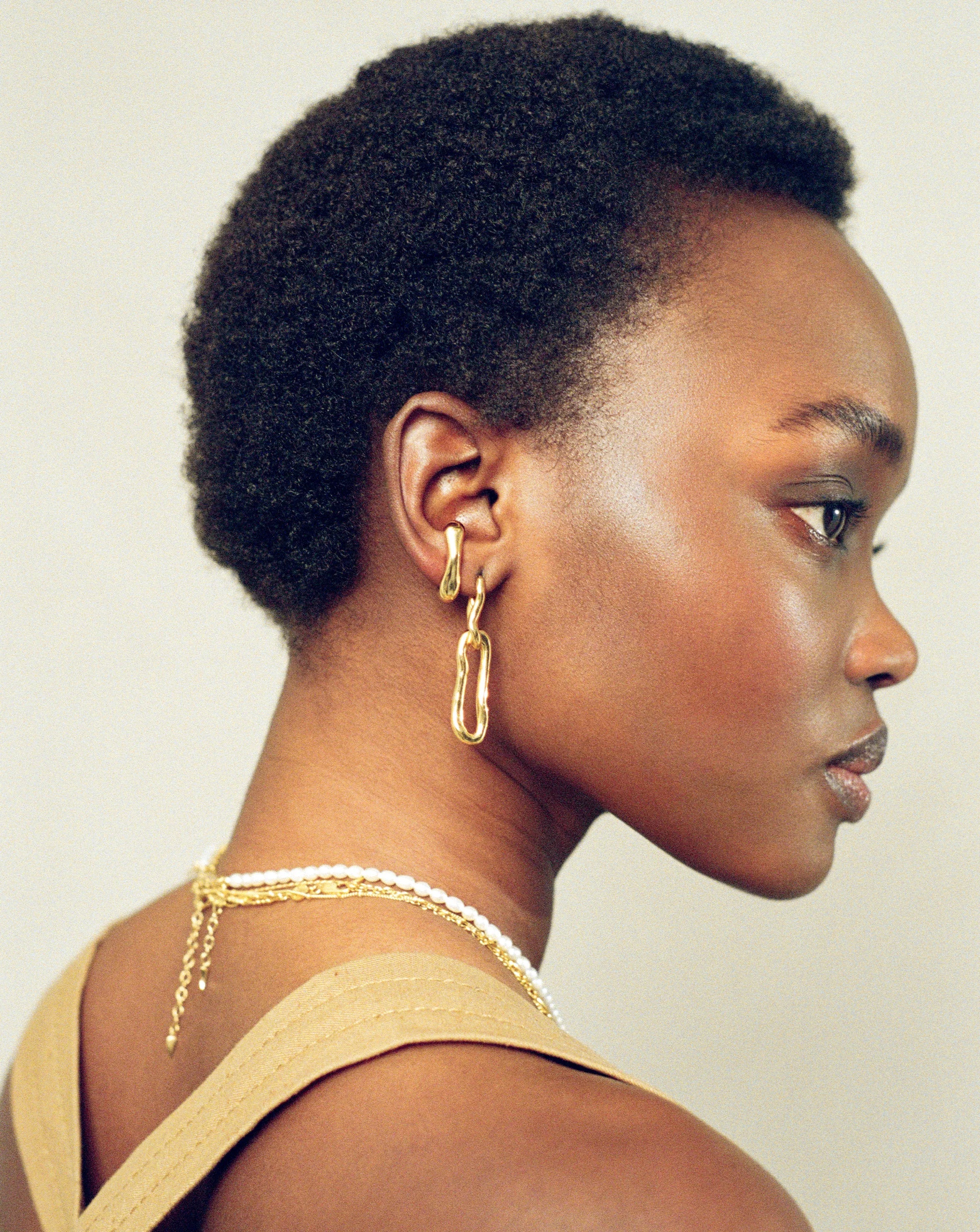 Hoop cuff stud online earring