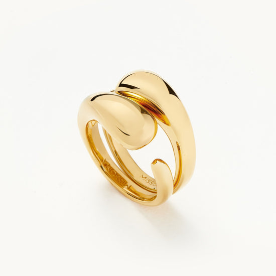 Molten Double Stacking Ring Set | 18ct Gold Plated Rings Missoma 