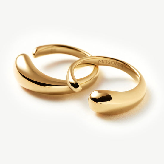 Molten Double Stacking Ring Set | 18ct Gold Plated Rings Missoma 