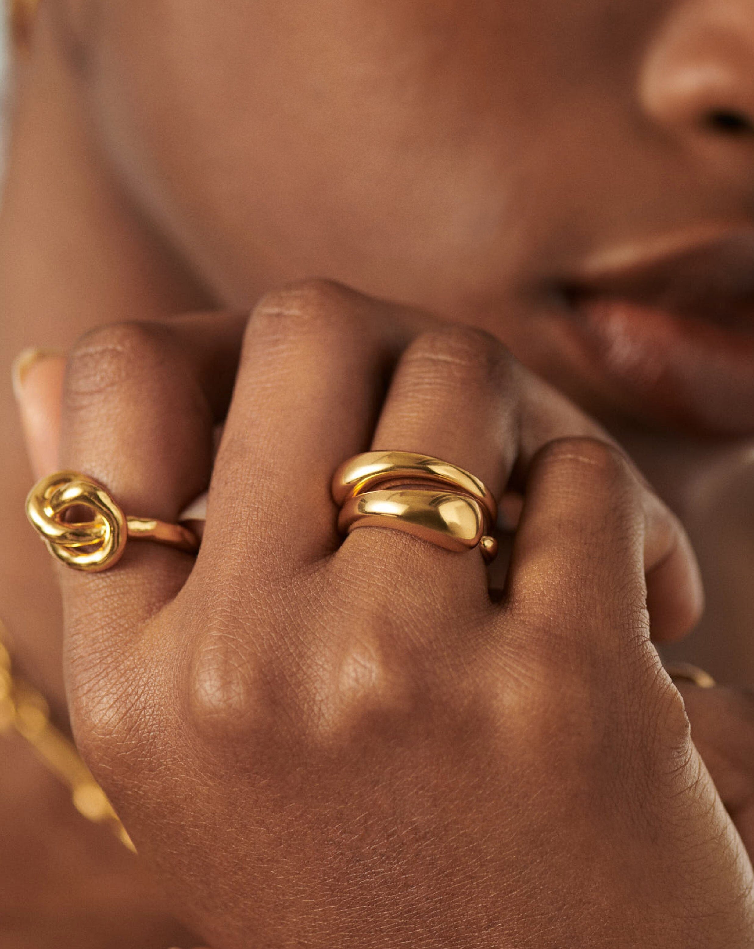 Molten Double Stacking Ring Set | 18ct Gold Plated Rings Missoma 