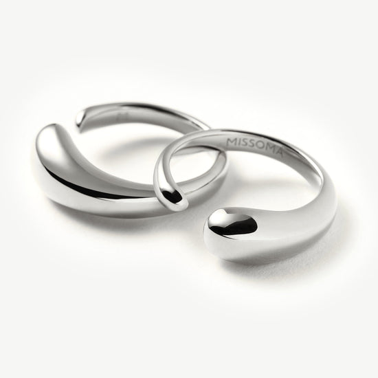 Molten Double Stacking Ring Set | Silver Plated Rings Missoma 