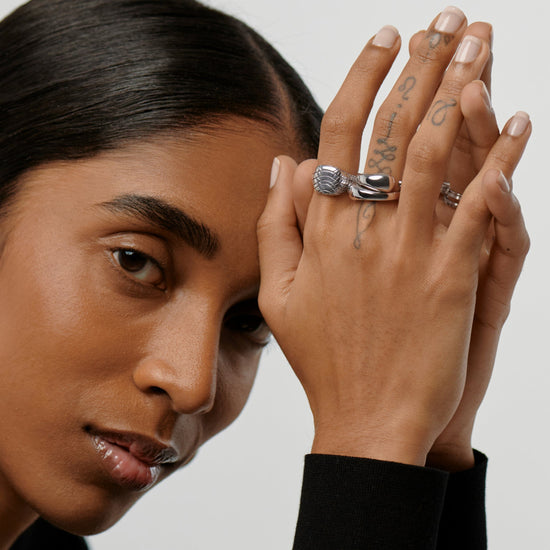 Molten Double Stacking Ring Set | Silver Plated Rings Missoma 