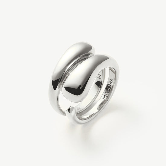 Molten Double Stacking Ring Set | Silver Plated Rings Missoma 