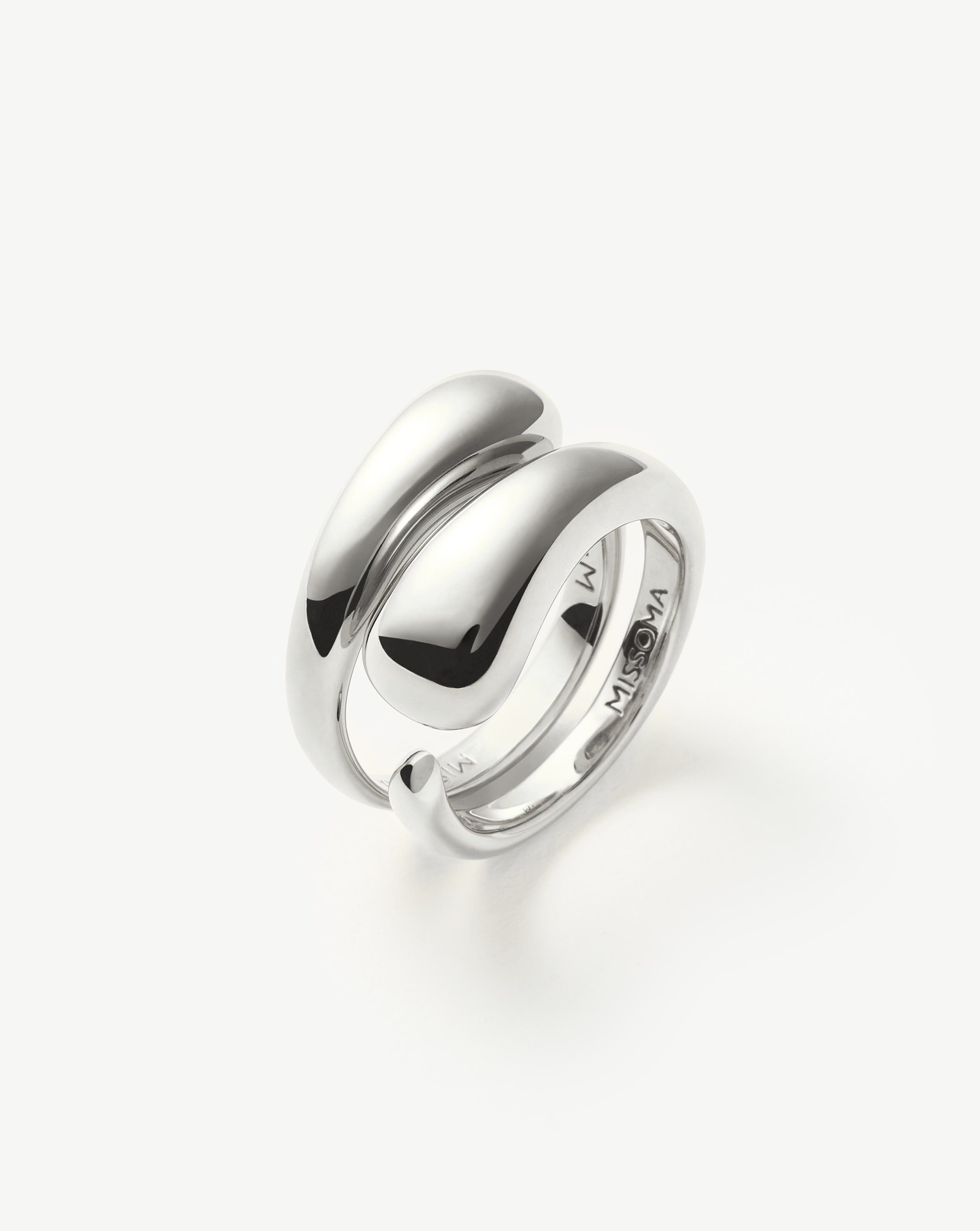Molten Double Stacking Ring Set | Silver Plated Rings Missoma 