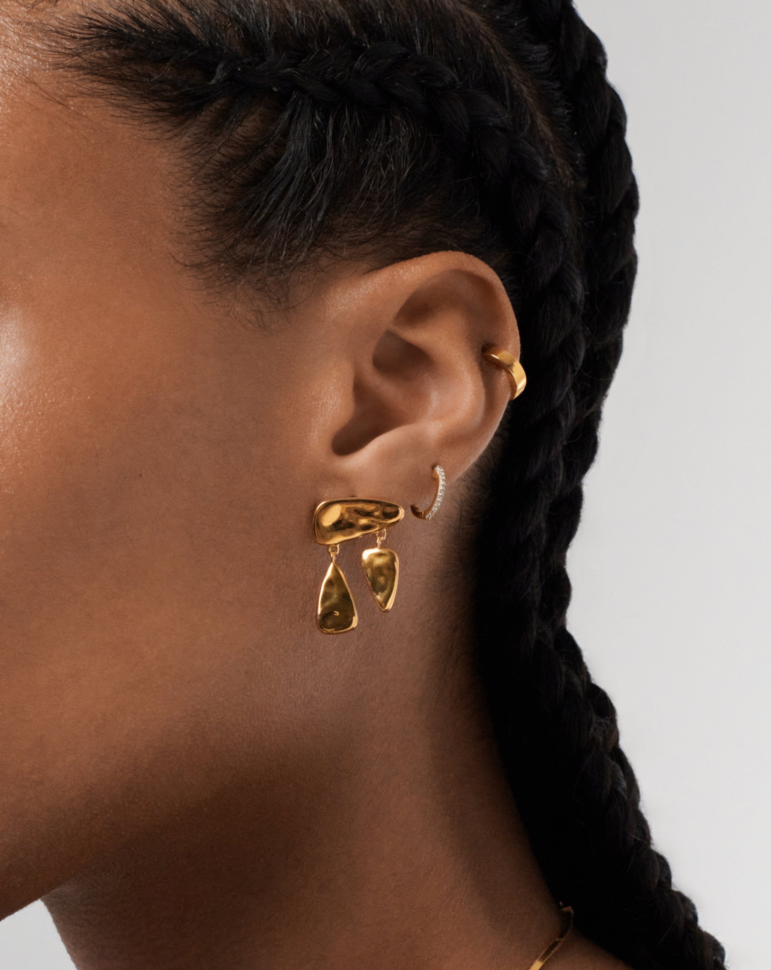 Molten Floating Charm Stud Earrings | 18ct Gold Plated Earrings Missoma 