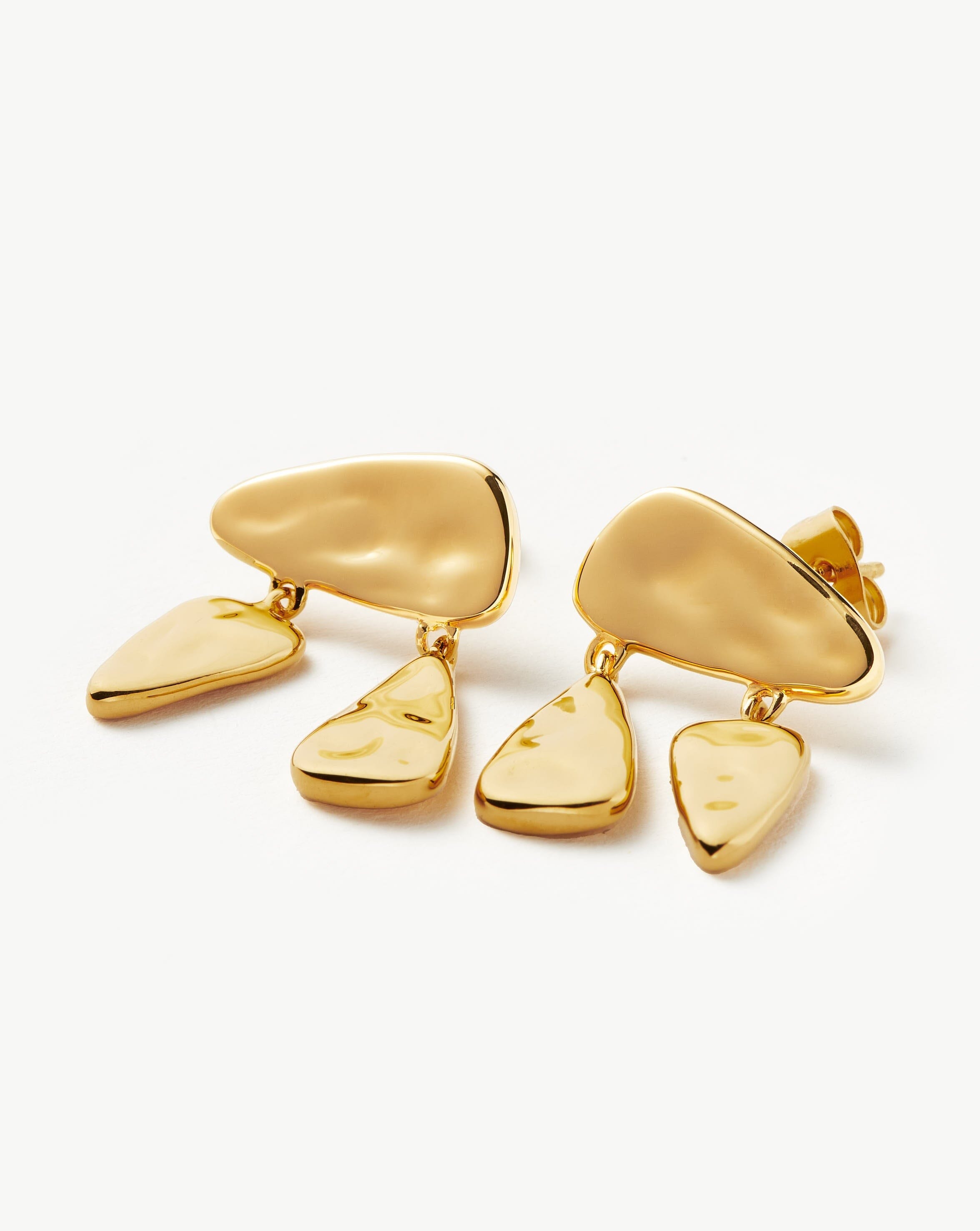 Molten Floating Charm Stud Earrings 18ct Gold Plated Missoma