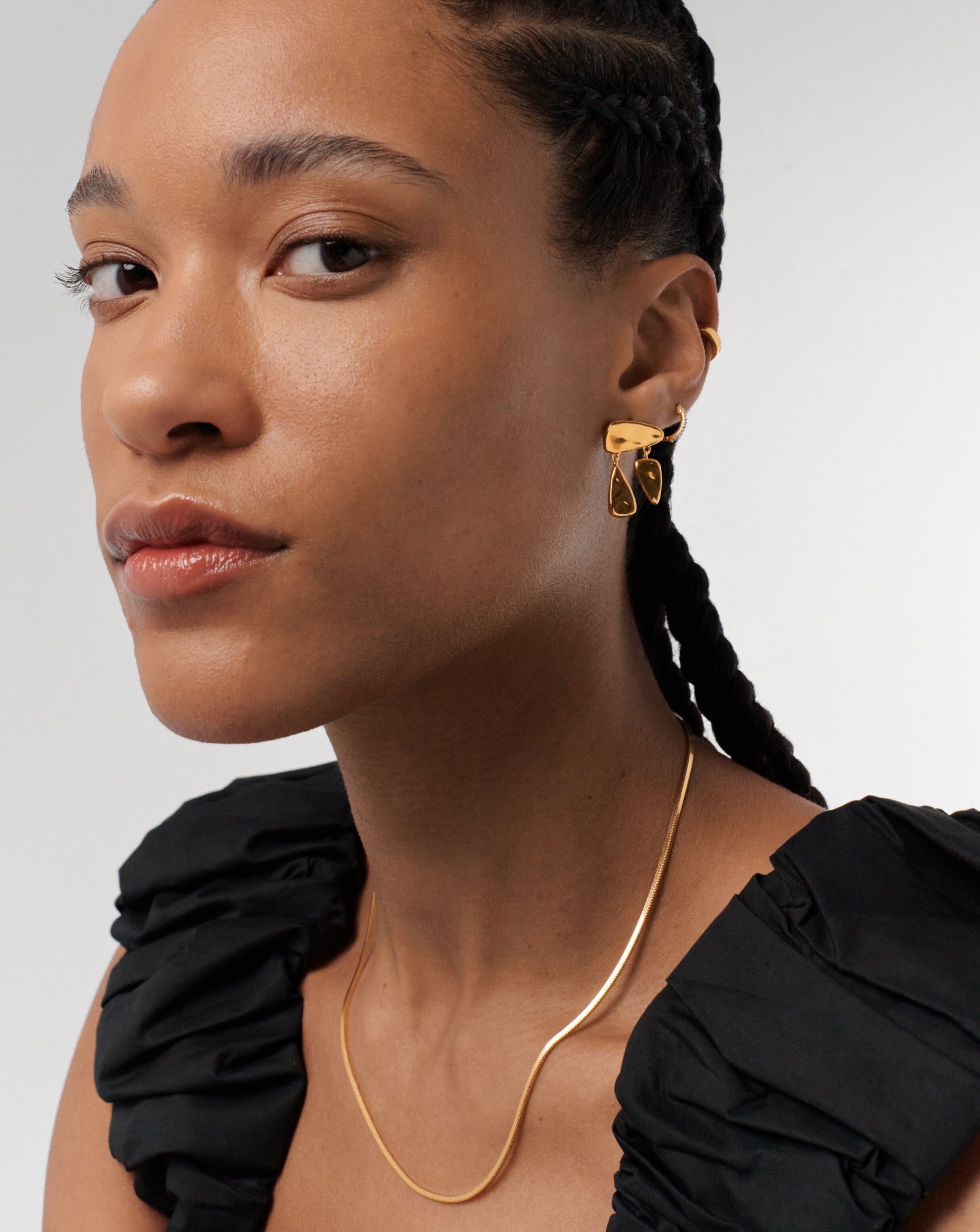 Molten Floating Charm Stud Earrings | 18ct Gold Plated Earrings Missoma 