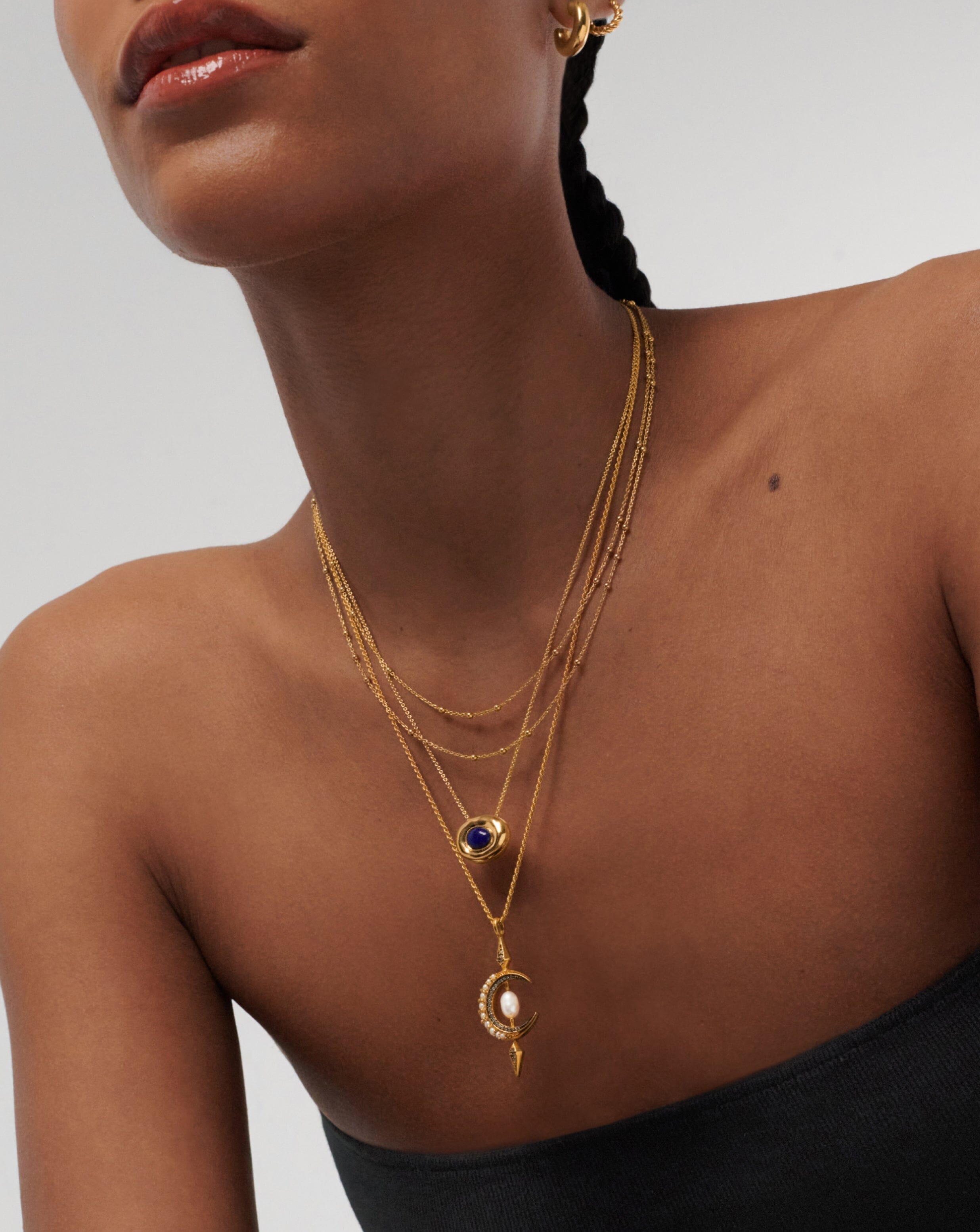 Molten Gemstone Doughnut Pendant Necklace | 18ct Gold Plated Vermeil/Lapis Necklaces Missoma 