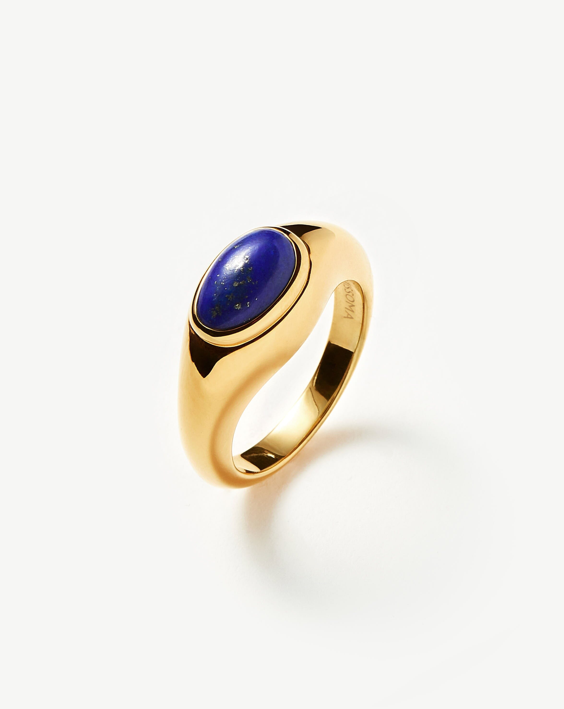 Molten Gemstone Ring | 18ct Gold Plated Vermeil/Lapis Rings Missoma 