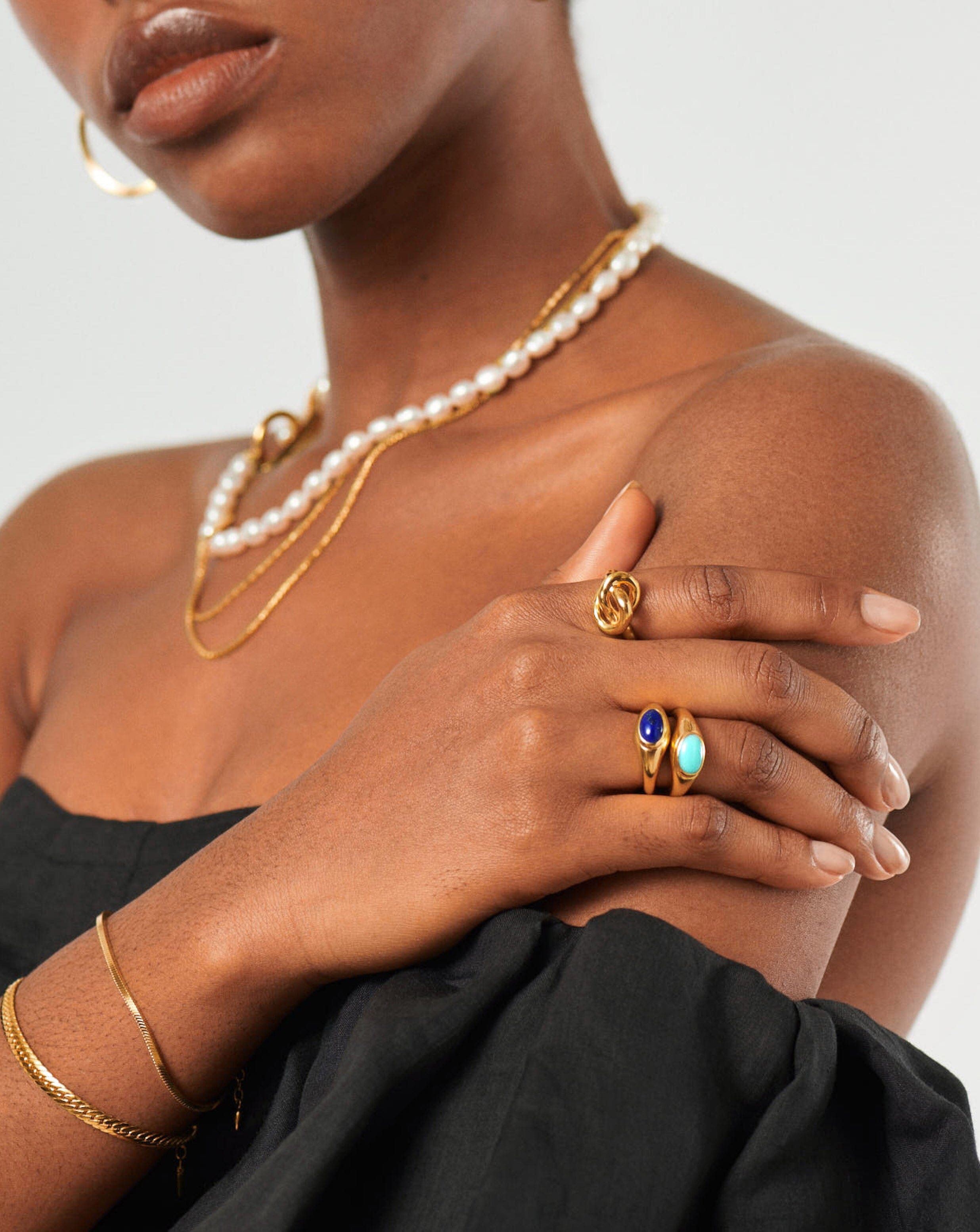 Molten Gemstone Ring | 18ct Gold Plated Vermeil/Turquoise Rings Missoma 