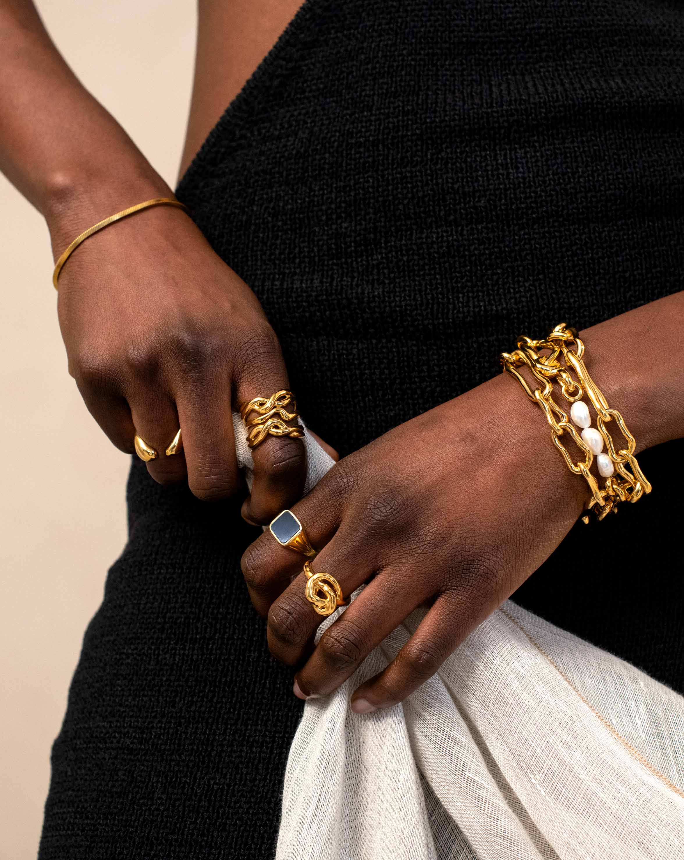 Molten Knot Stacking Ring | 18ct Gold Plated Vermeil Rings Missoma 