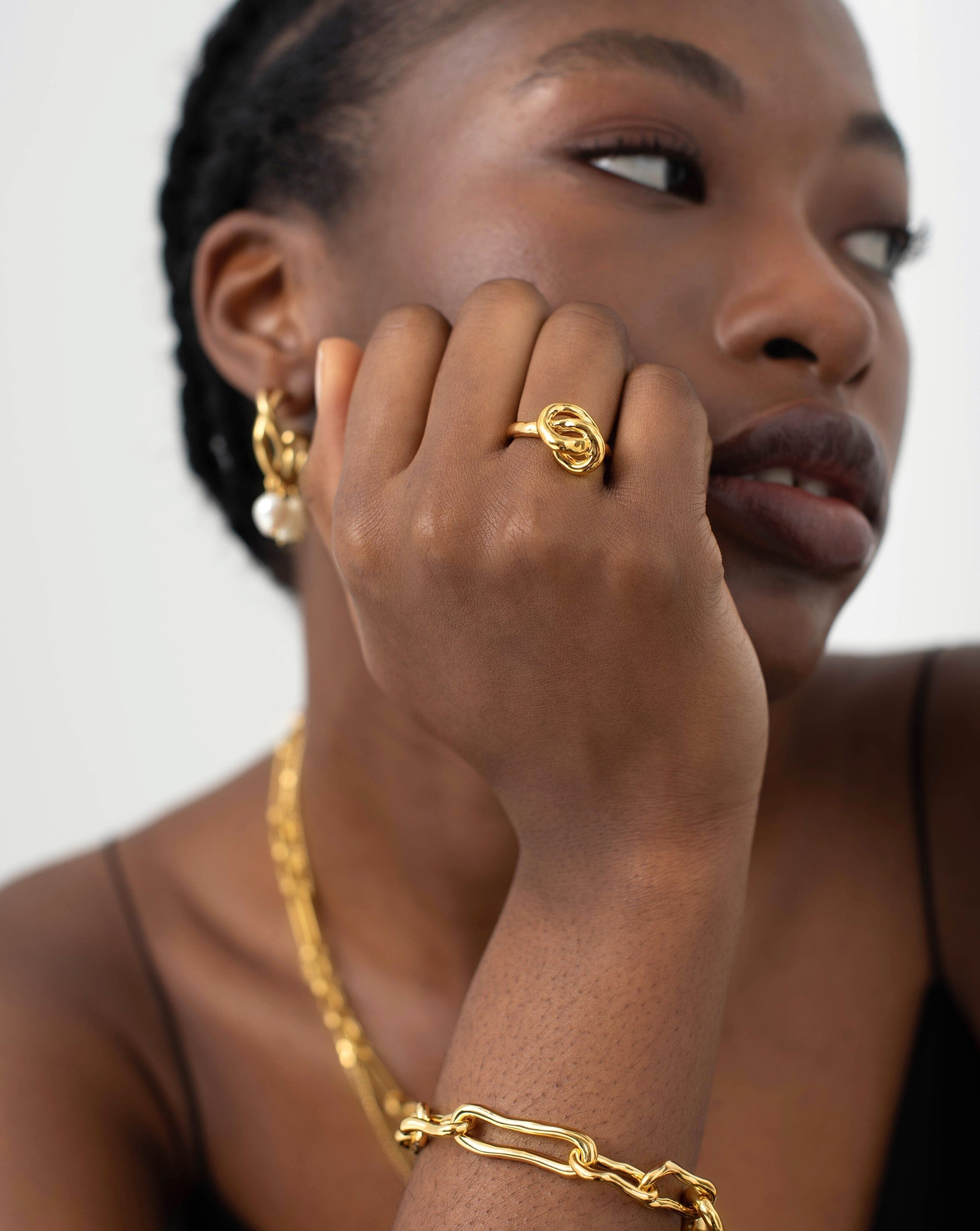 Molten Knot Stacking Ring | 18ct Gold Plated Vermeil Rings Missoma 