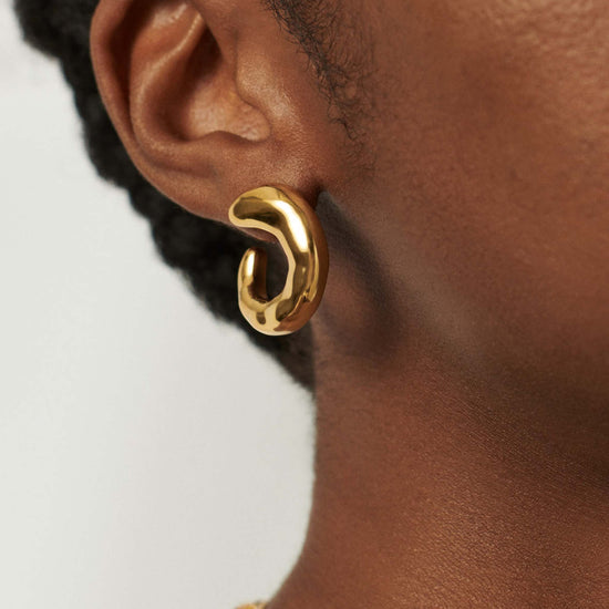 Molten Large Open Stud Earrings | 18ct Gold Plated Earrings Missoma 