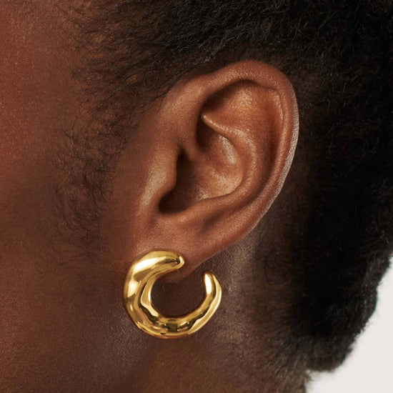 Molten Large Open Stud Earrings | 18ct Gold Plated Earrings Missoma 