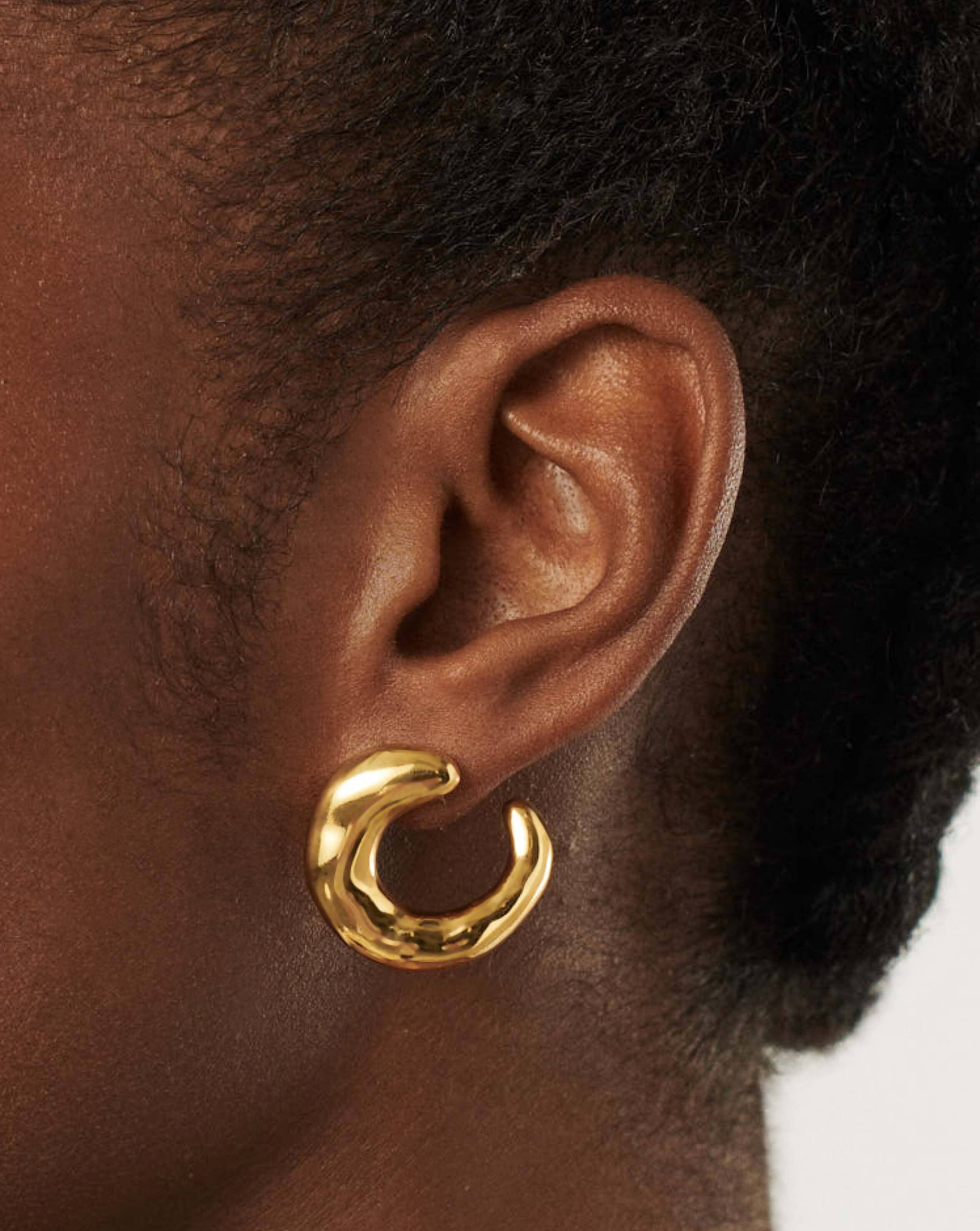 Molten Large Open Stud Earrings | 18ct Gold Plated Earrings Missoma 