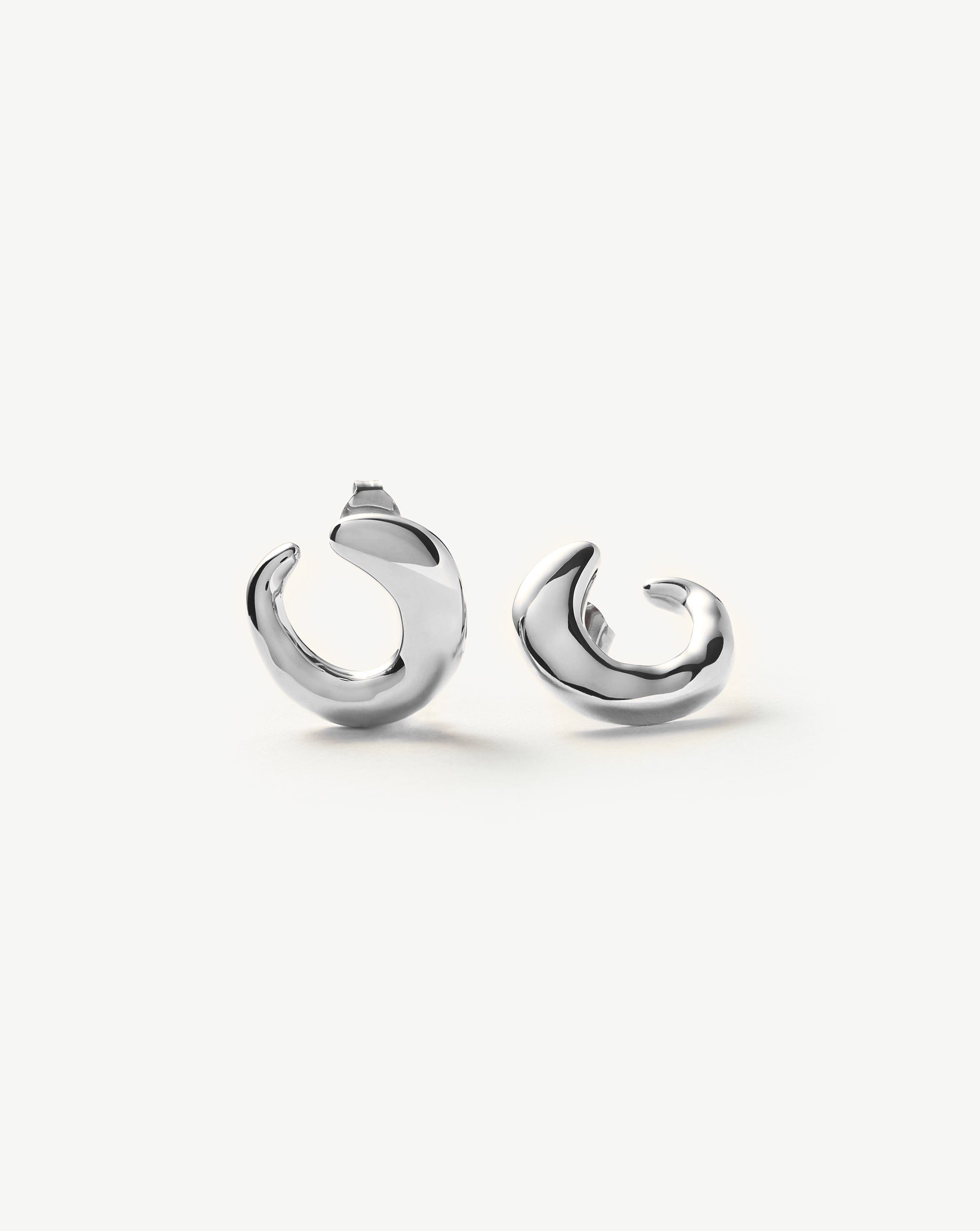 Molten Open Stud Earrings | Sterling Silver Earrings Missoma 