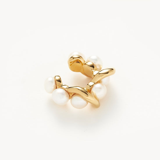Molten Pearl Twisted Double Ear Cuff Earrings Missoma 