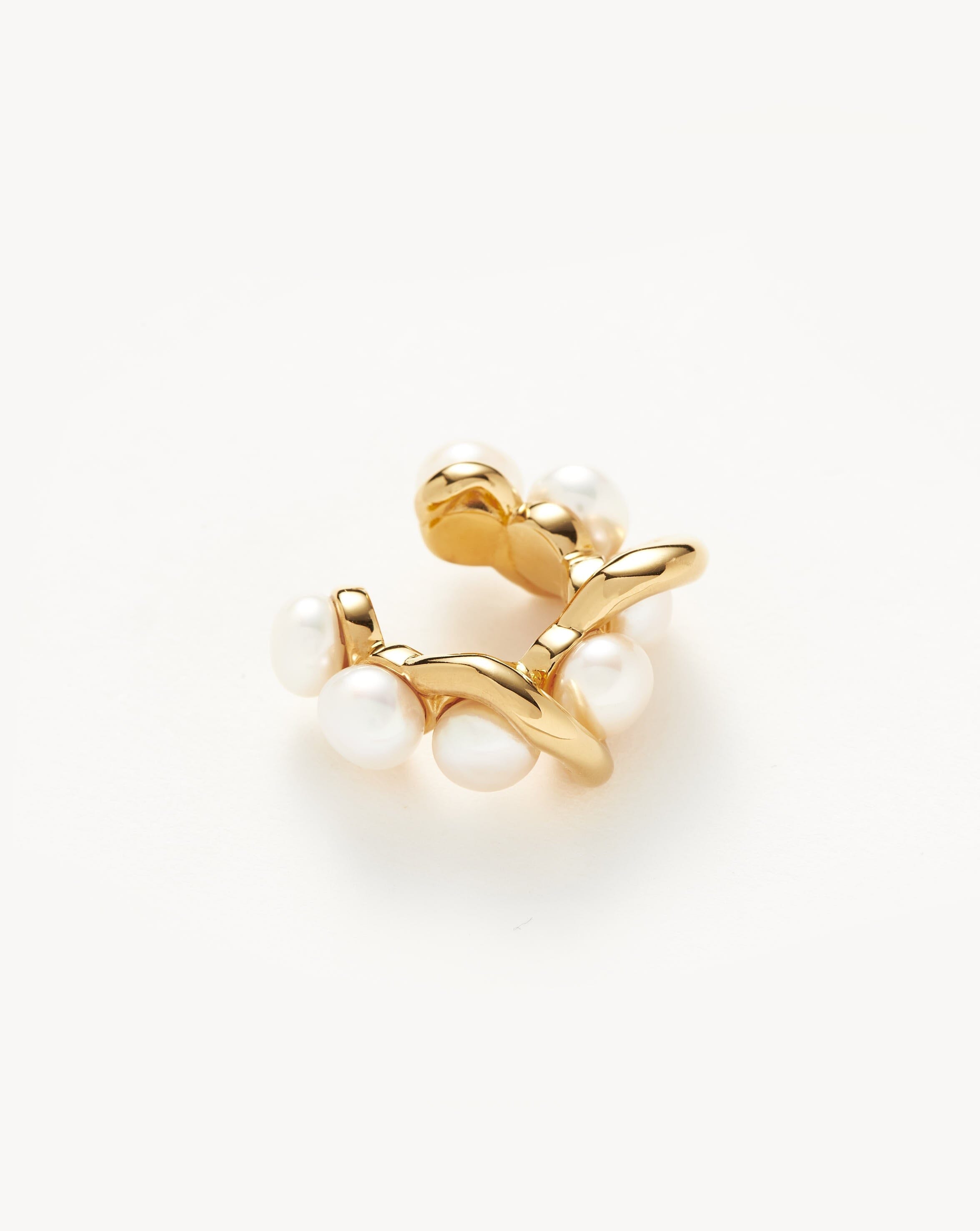 Molten Pearl Twisted Double Ear Cuff Earrings Missoma 