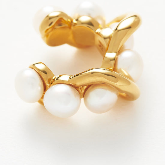 Molten Pearl Twisted Double Ear Cuff Earrings Missoma 
