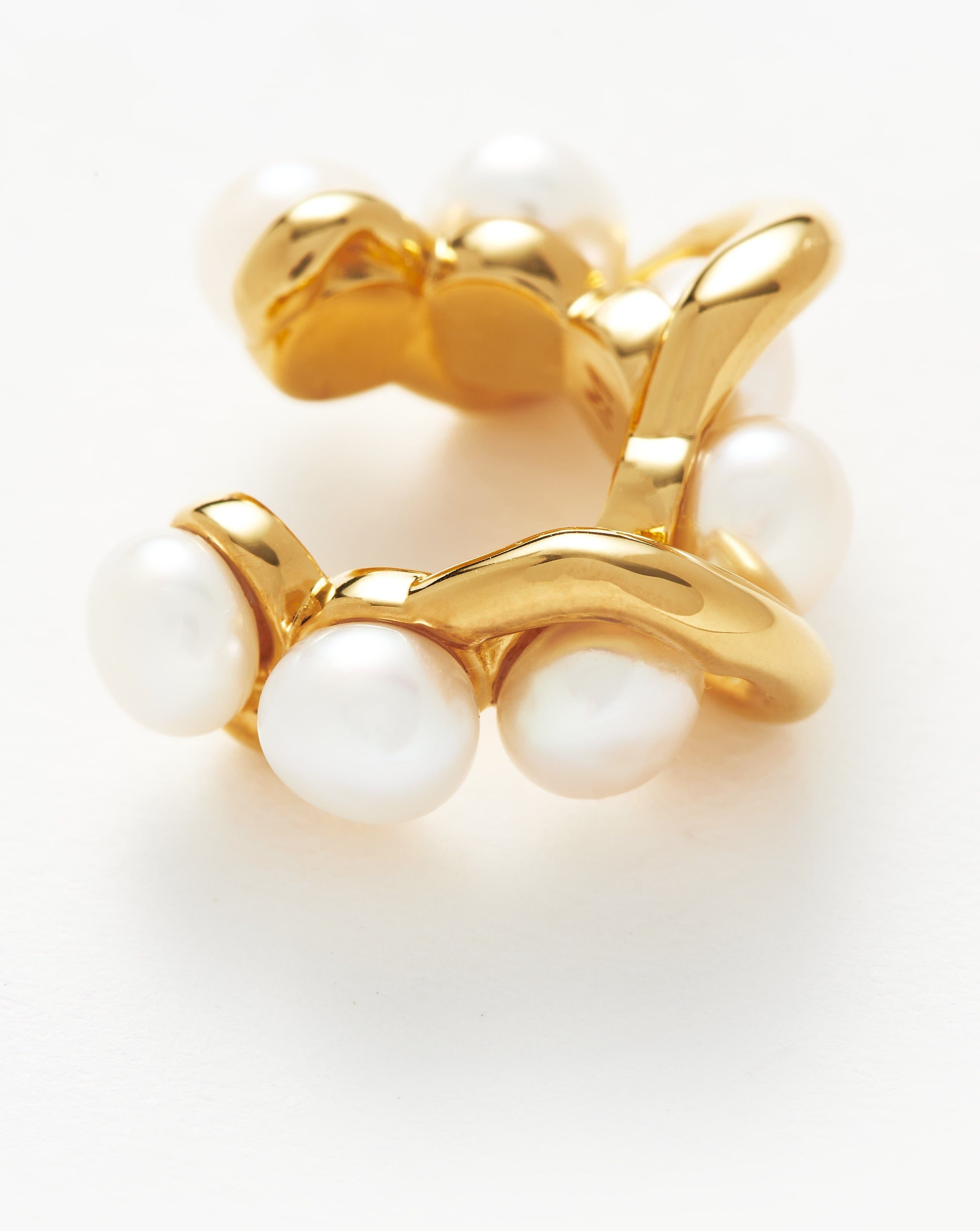 Molten Pearl Twisted Double Ear Cuff Earrings Missoma 