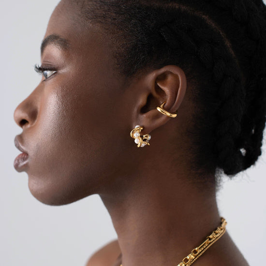 Molten Pearl Twisted Mini Double Hoop Earrings Earrings Missoma 