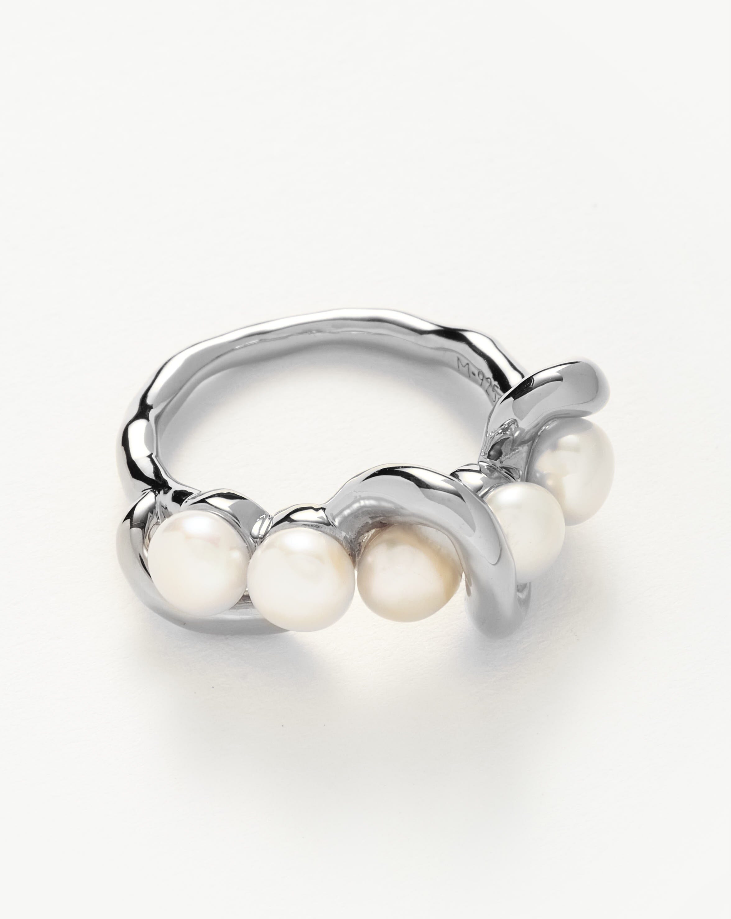 Molten Pearl Twisted Stacking Ring Rings Missoma 