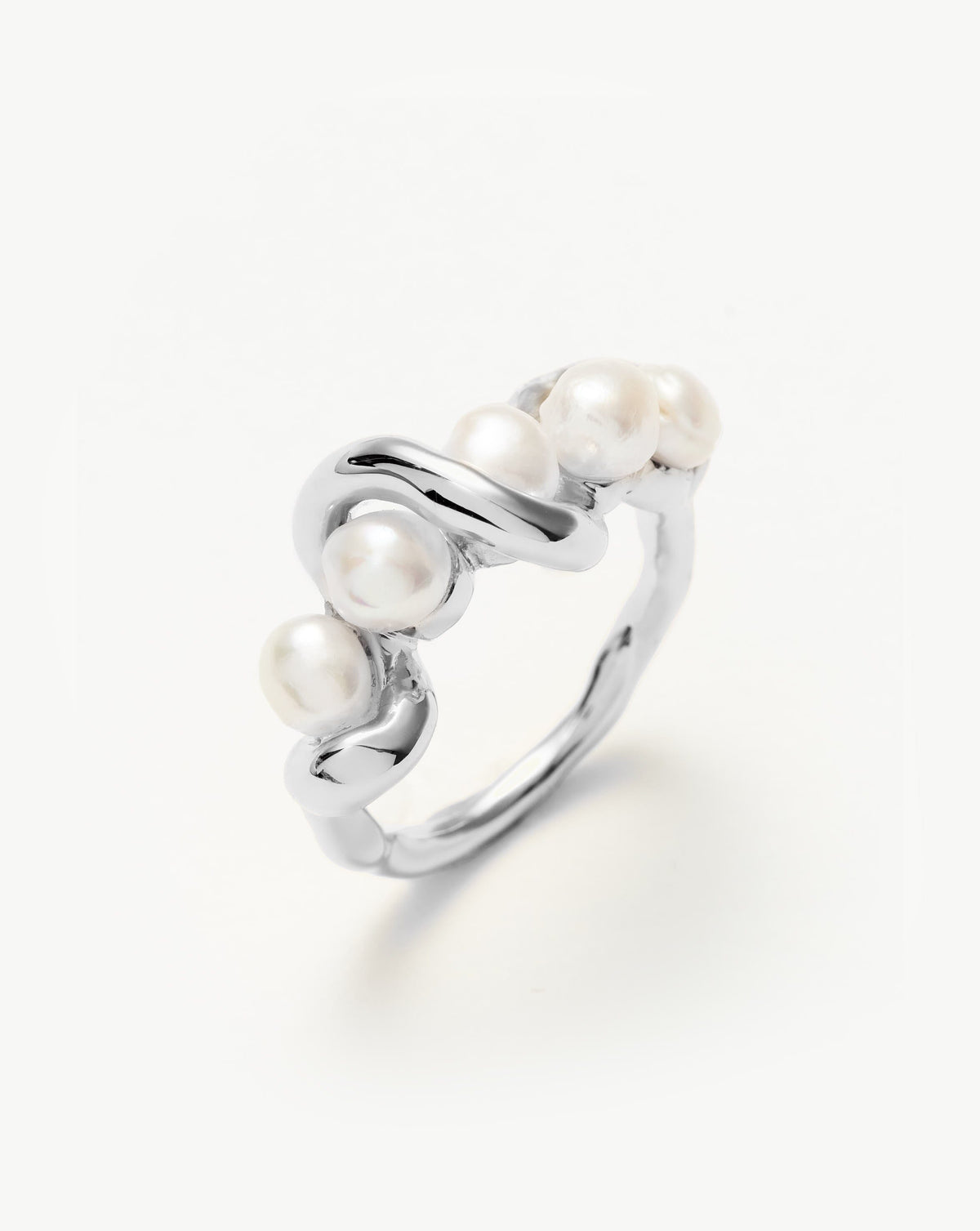 Molten Pearl Twisted Stacking Ring Rings Missoma 