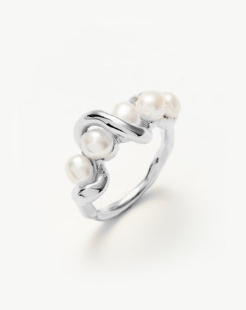 Molten Pearl Twisted Stacking Ring Rings Missoma 