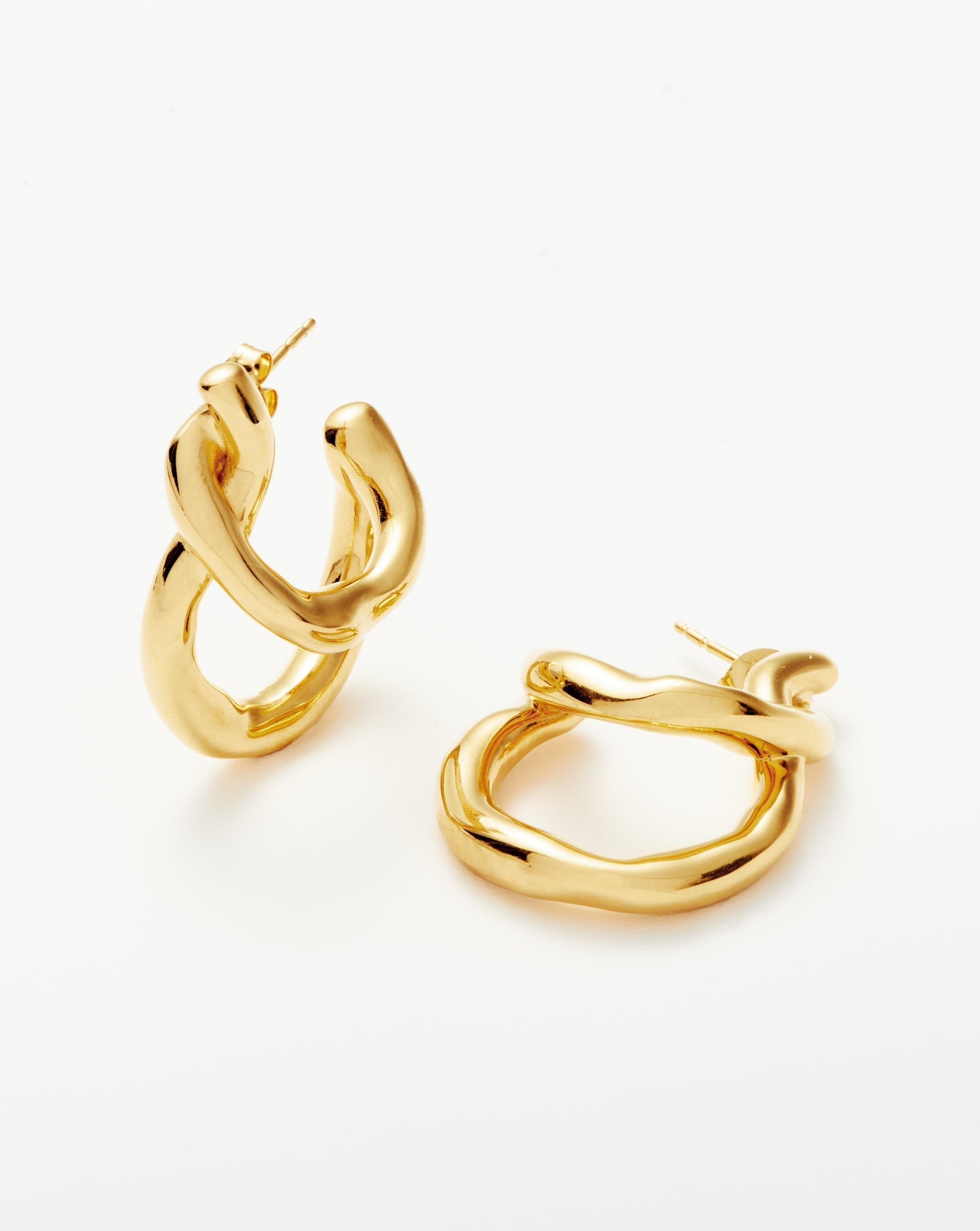 Molten Twisted Double Hoop Earrings Earrings Missoma 