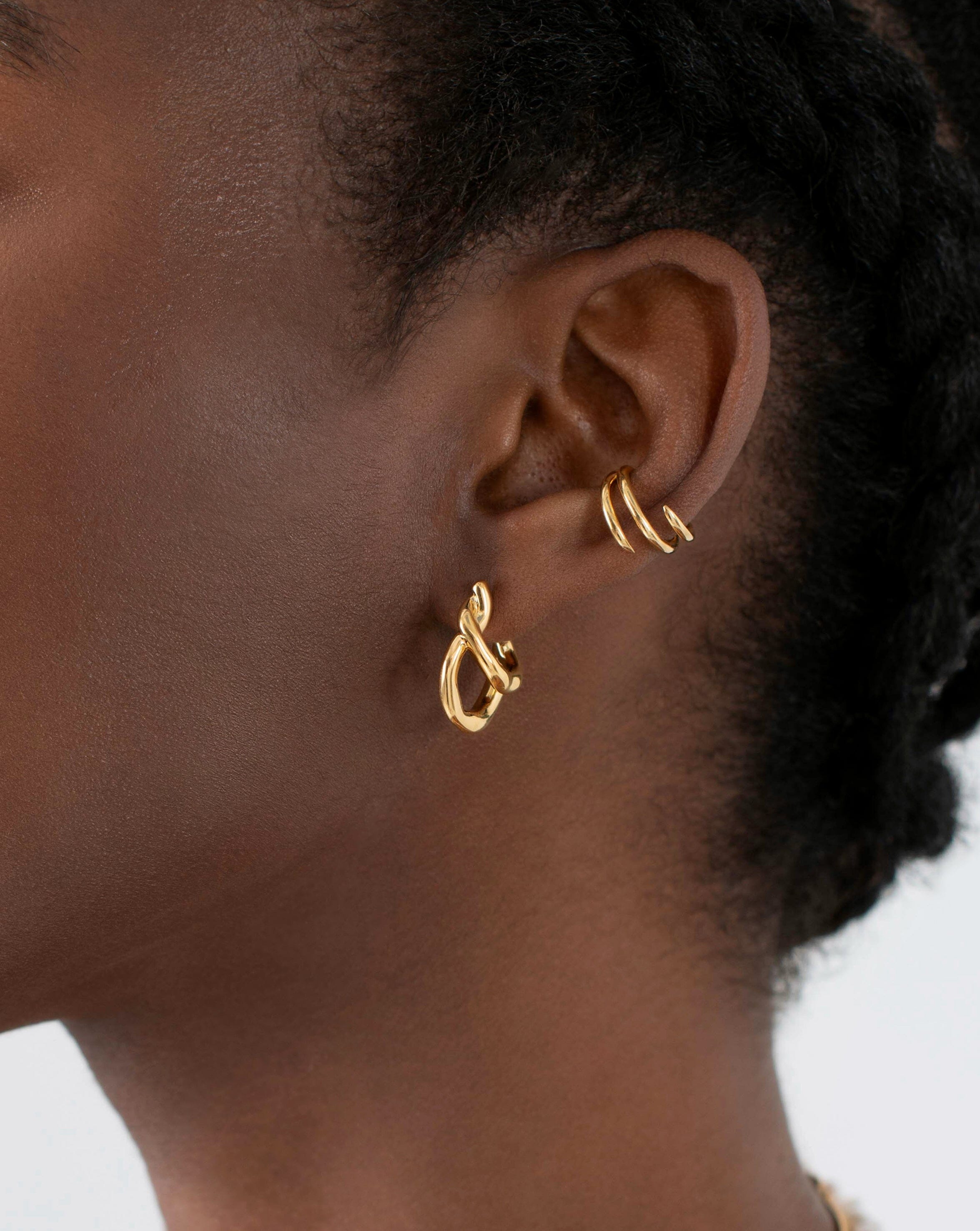 Molten Twisted Mini Double Hoop Earrings Earrings Missoma 