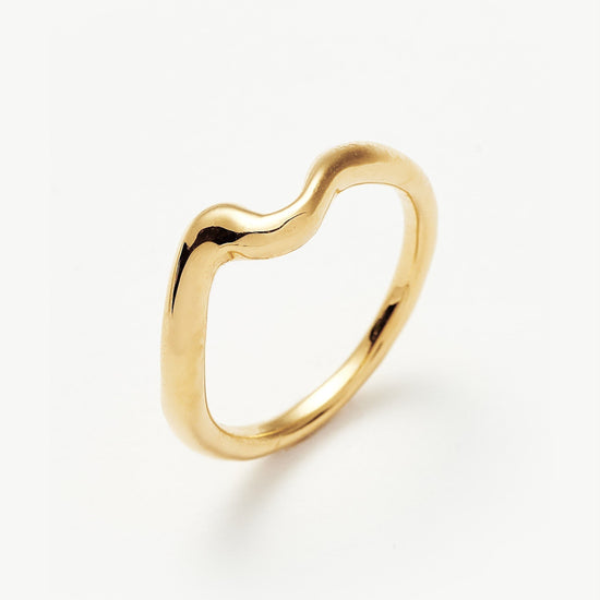 Molten Wave Stacking Ring | 18ct Gold Plated Vermeil Rings Missoma 