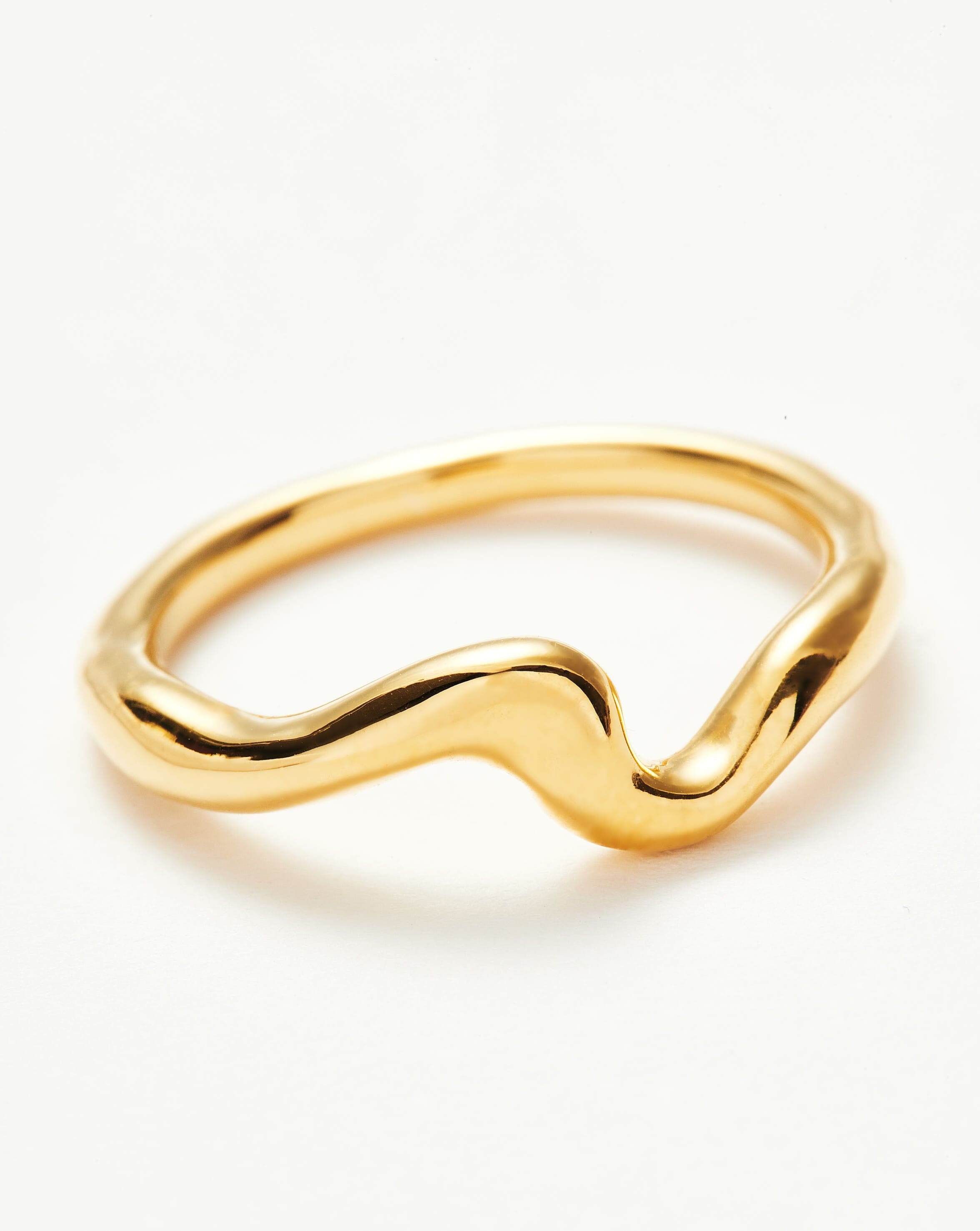Molten Wave Stacking Ring 18ct Gold Plated Vermeil