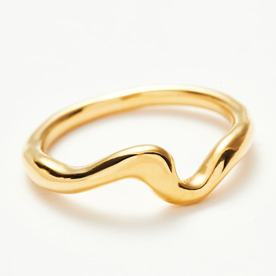 Molten Wave Stacking Ring | 18ct Gold Plated Vermeil Rings Missoma 