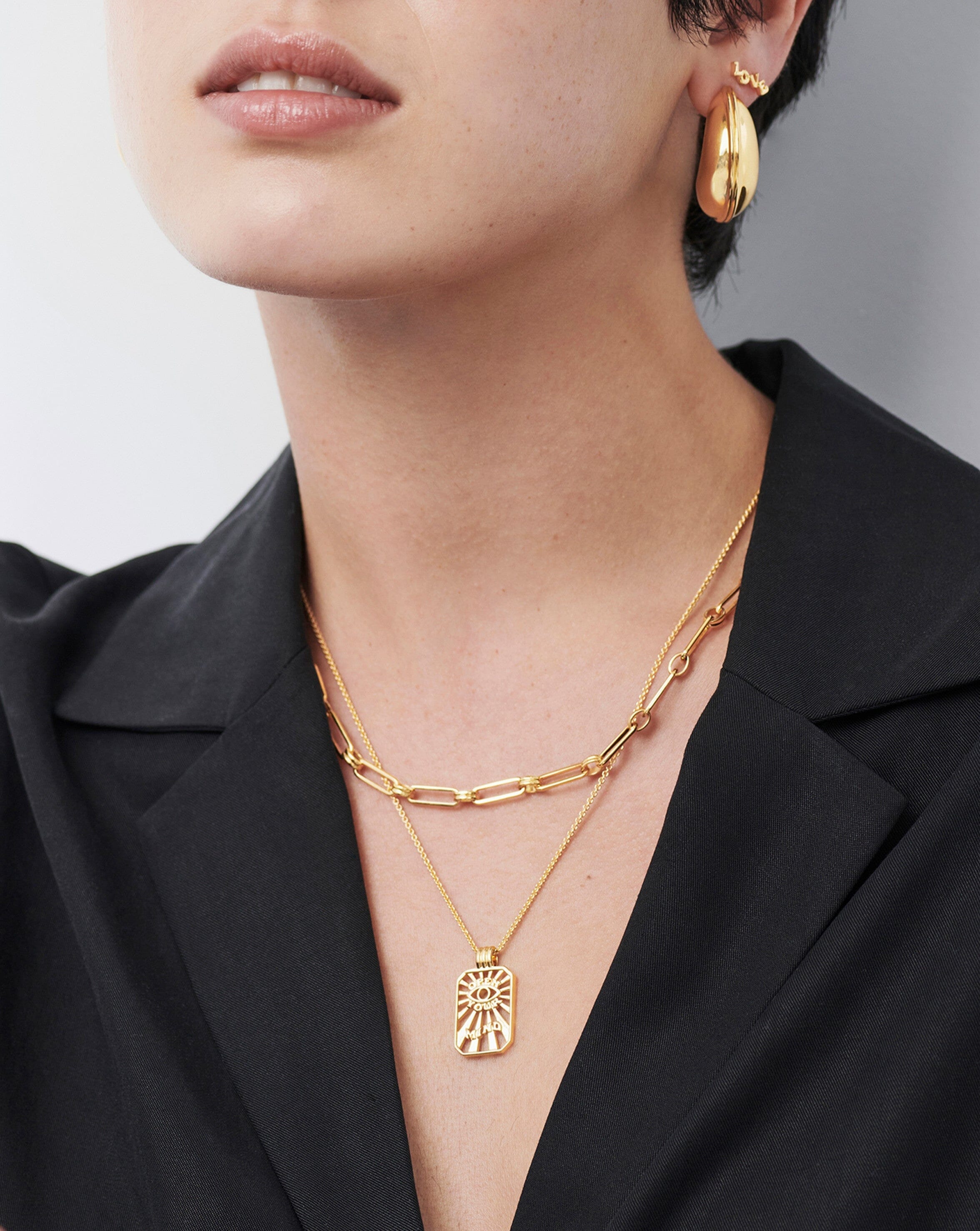 Open Your Mind Tag Pendant Chain Necklace Necklaces Missoma 