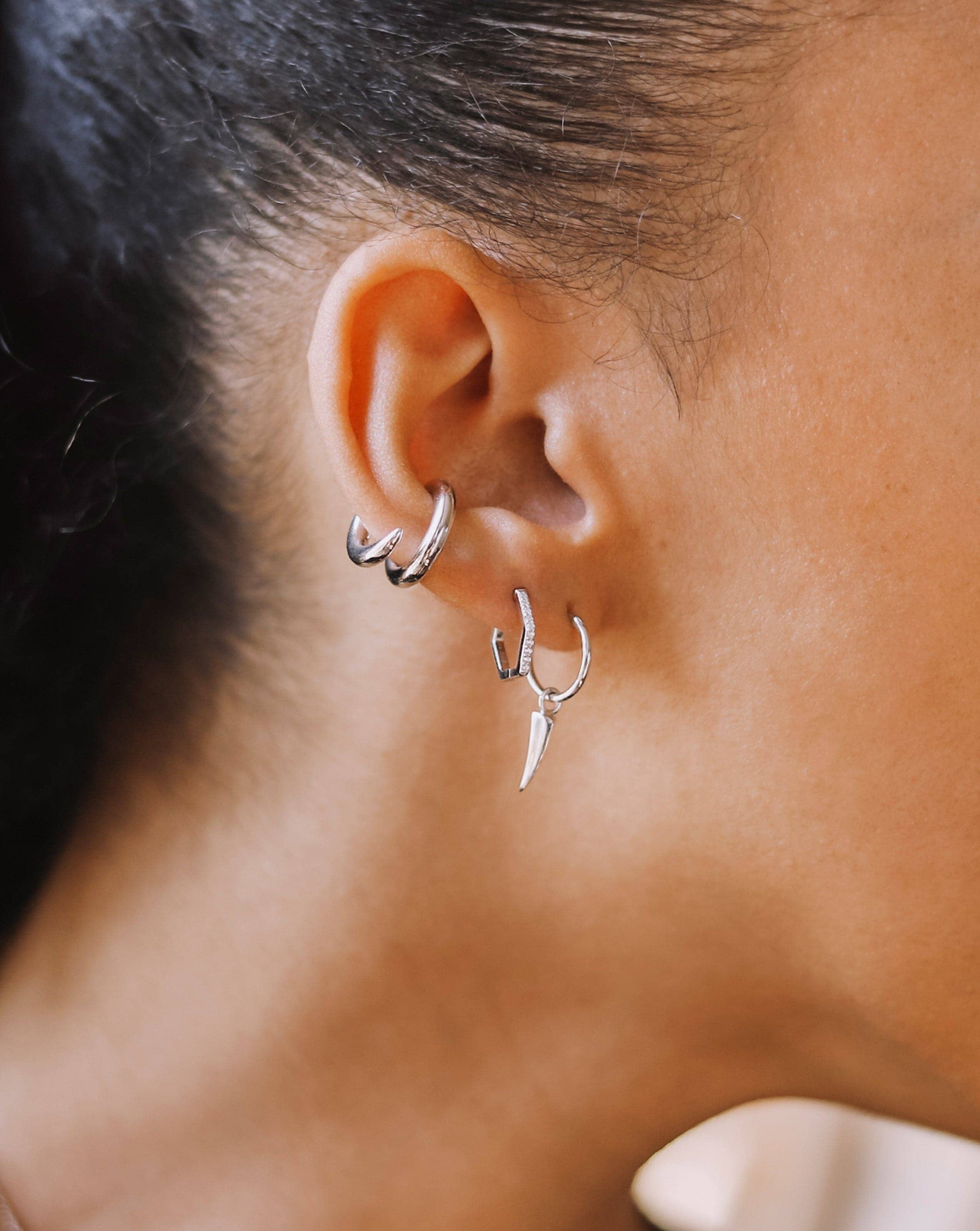 Pave Hex Huggies Earrings Missoma 